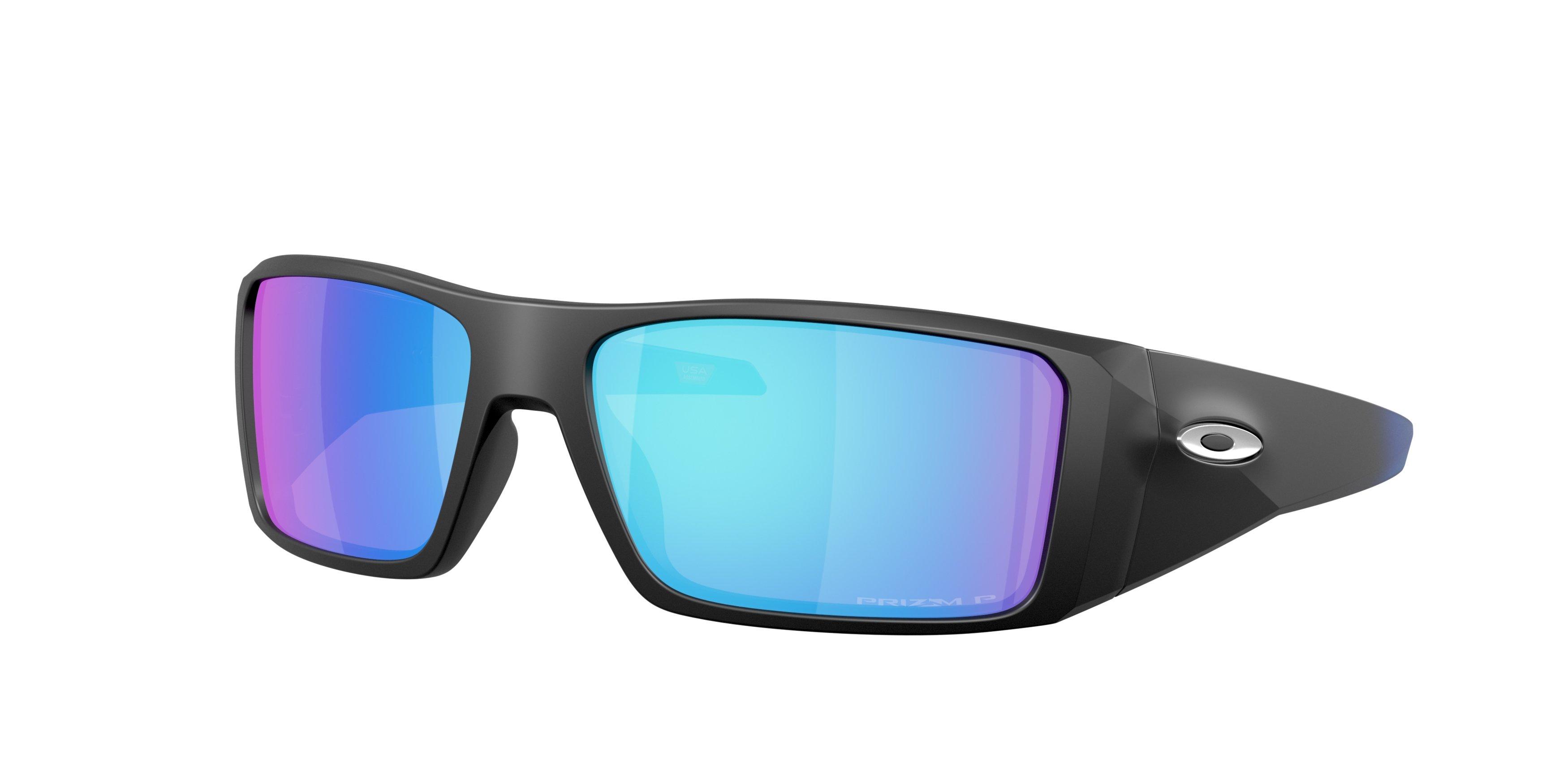 Oakley Heliostat Prizm Sapphire Polar Sunglasses - Matte Black - BLACK/BLUE Thumbnail View 1