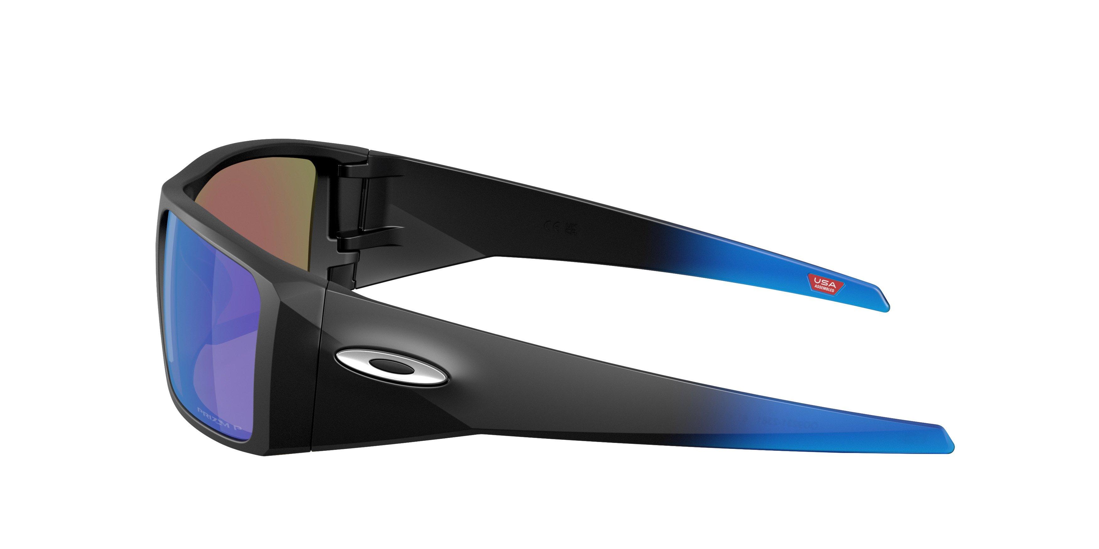 Oakley Heliostat Prizm Sapphire Polar Sunglasses - Matte Black - BLACK/BLUE Thumbnail View 4