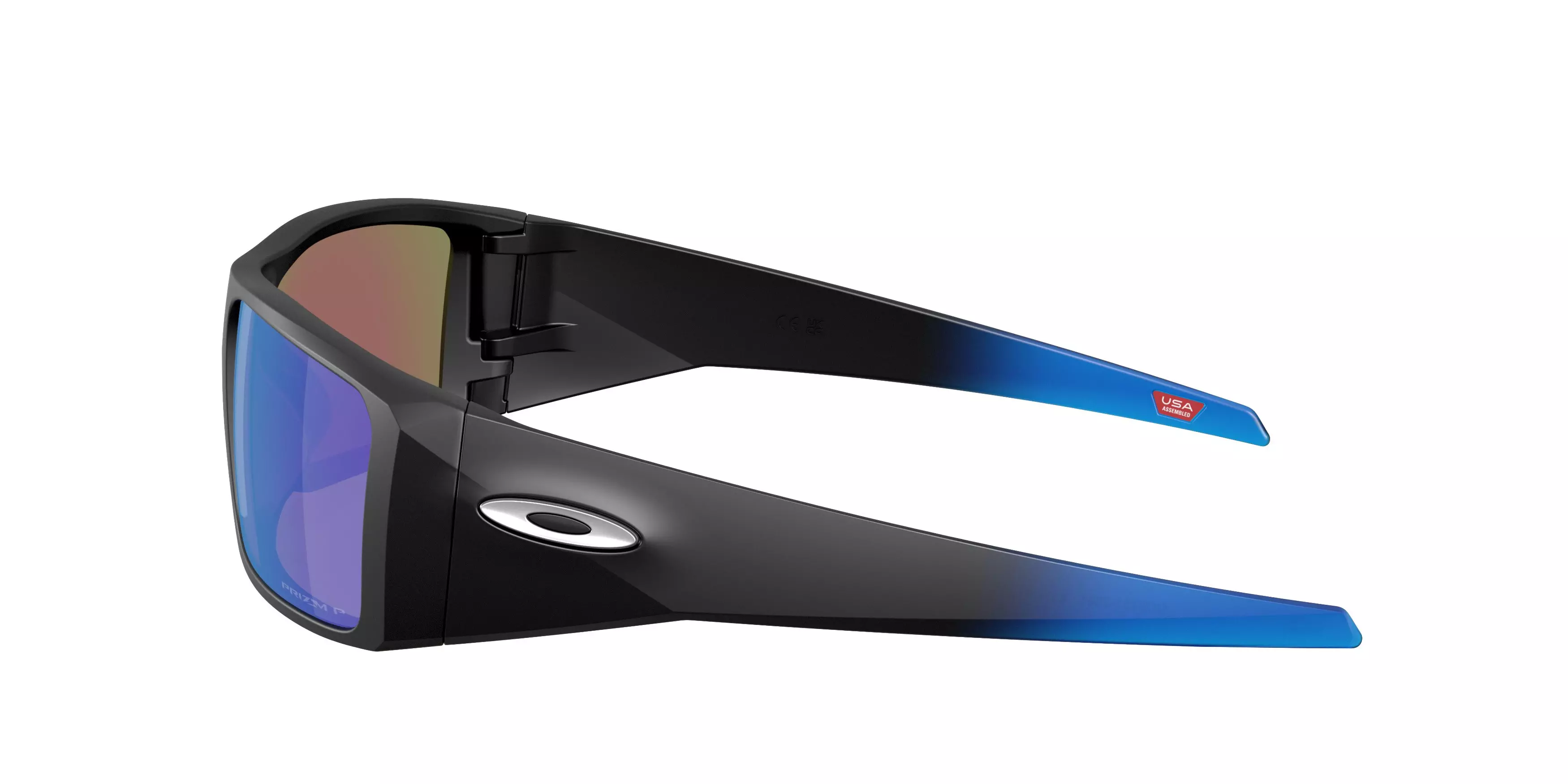 Oakley Heliostat Prizm Sapphire Polar Sunglasses - Matte Black - BLACK/BLUE