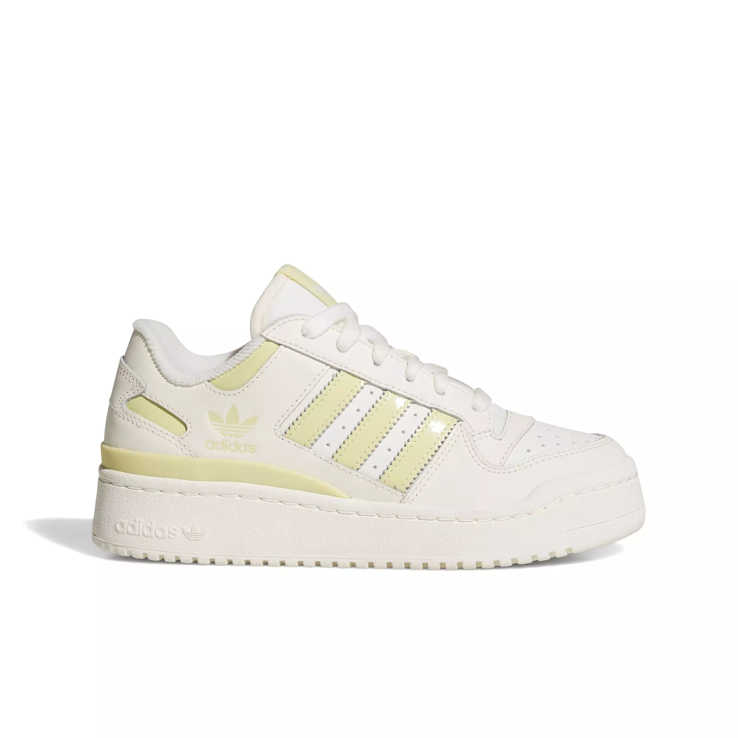adidas Forum Bold "Off White/Powder Yellow/Off White" Preschool Girls' Shoe - OFF WHITE/YELLOW/OFF WHITE