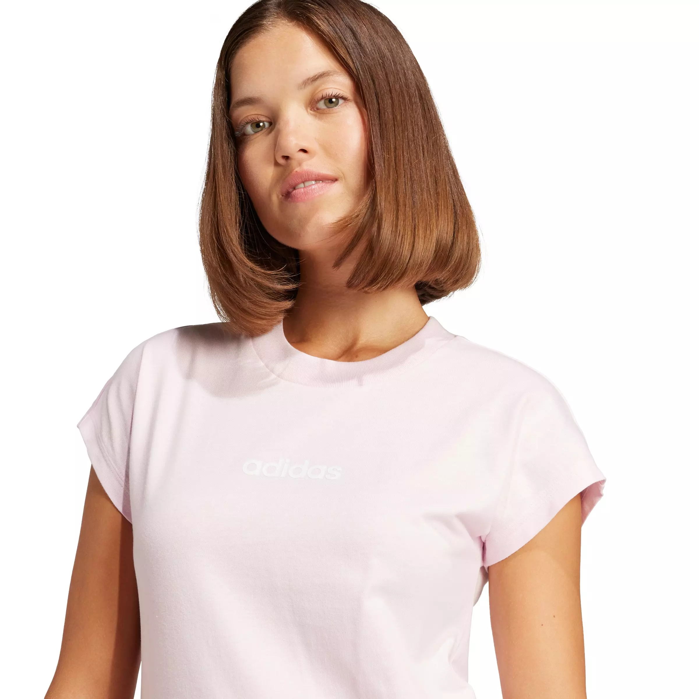 adidas Women's Essentials Linear Cotton T-Shirt - Light Pink - LIGHT PINK