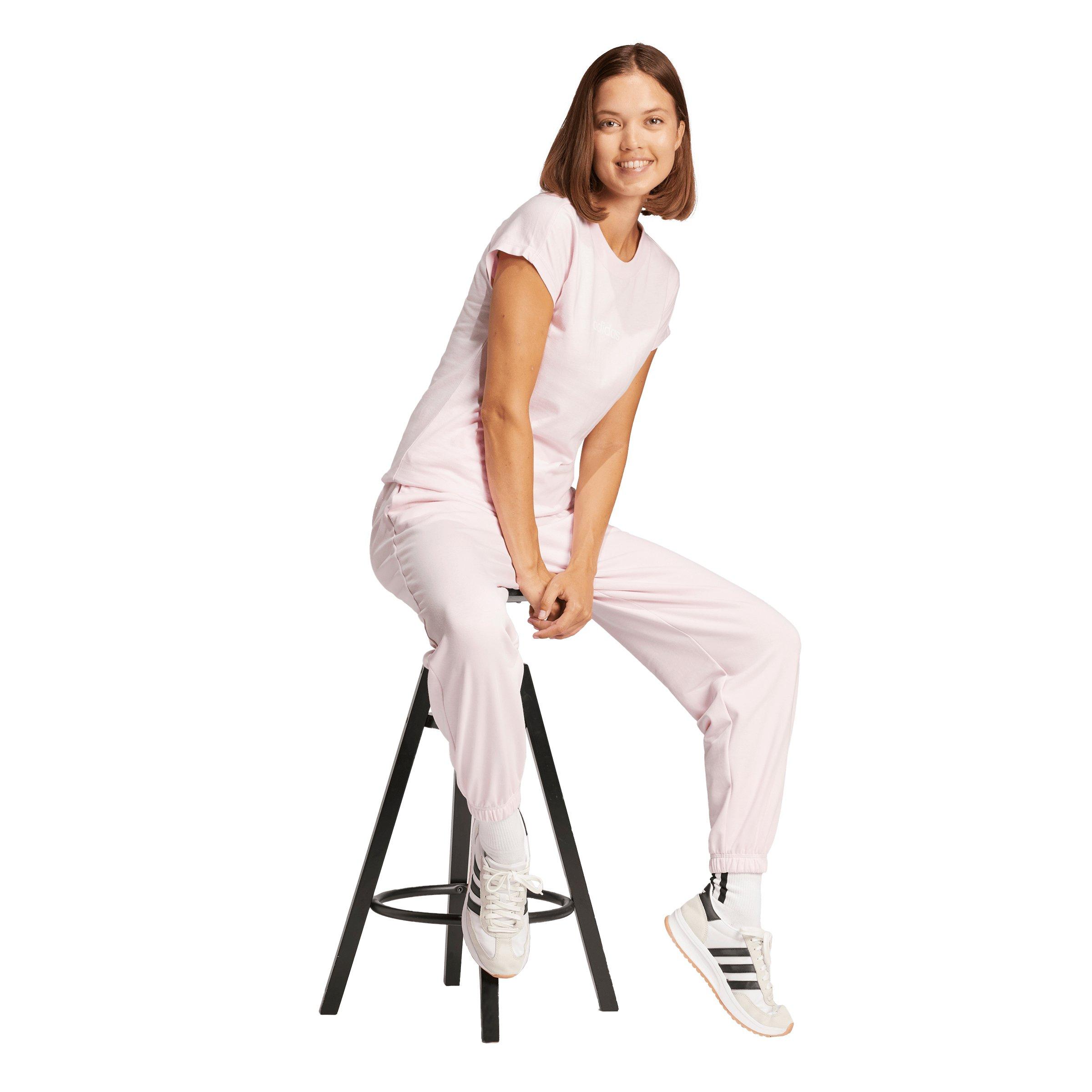 adidas Women's Essentials Linear Cotton T-Shirt - Light Pink - LIGHT PINK Thumbnail View 5