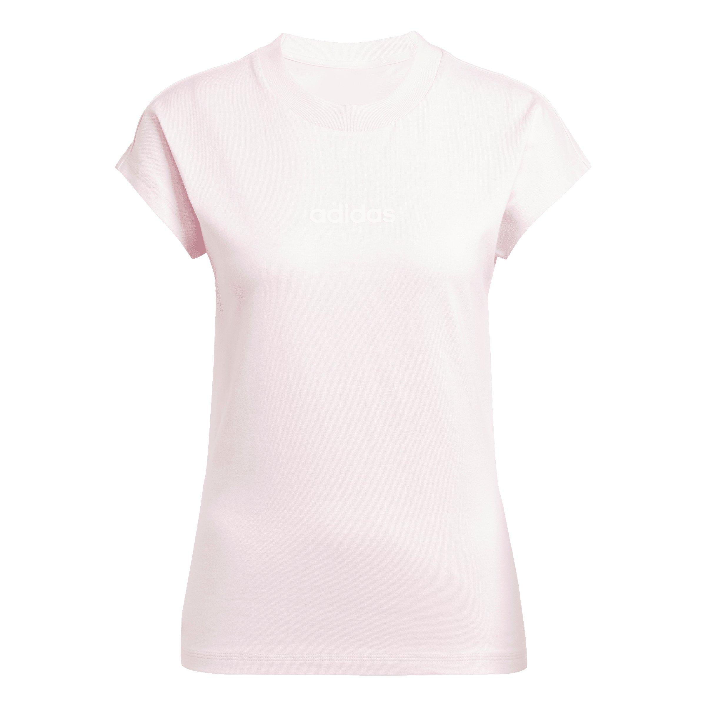adidas Women's Essentials Linear Cotton T-Shirt - Light Pink - LIGHT PINK Thumbnail View 6