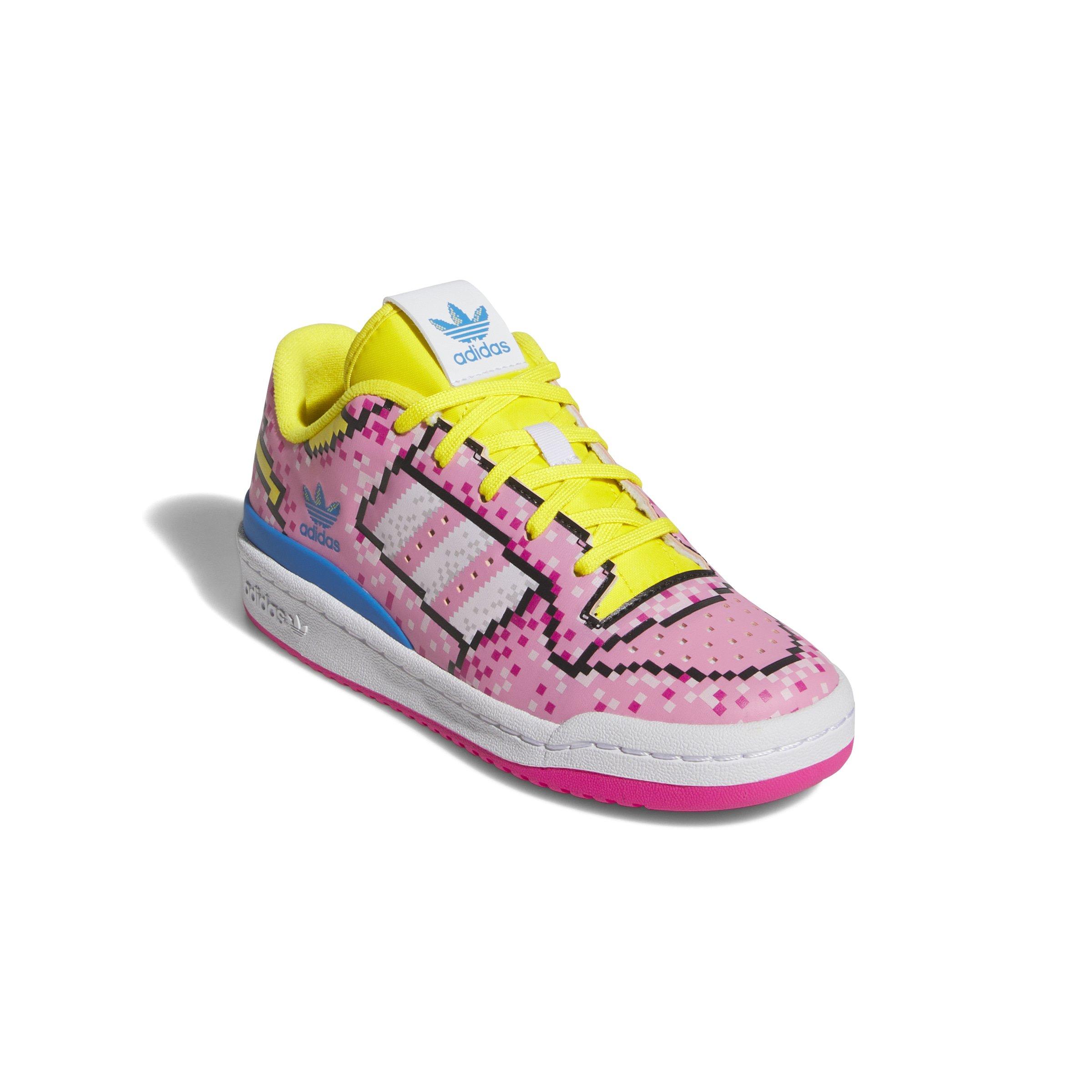 adidas Forum Low 8-Bit "Bliss Pink/Ftwr White/Yellow" Preschool Girls' Shoe - PINK/WHITE/YELLOW Thumbnail View 3