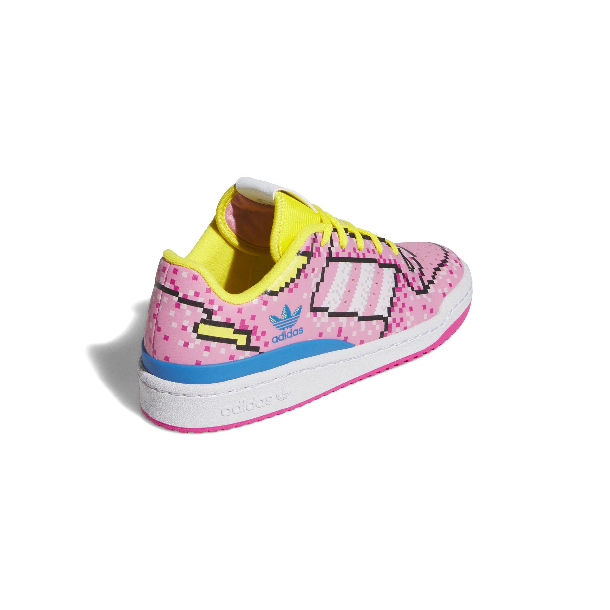 adidas Forum Low 8-Bit "Bliss Pink/Ftwr White/Yellow" Preschool Girls' Shoe - PINK/WHITE/YELLOW Thumbnail View 4