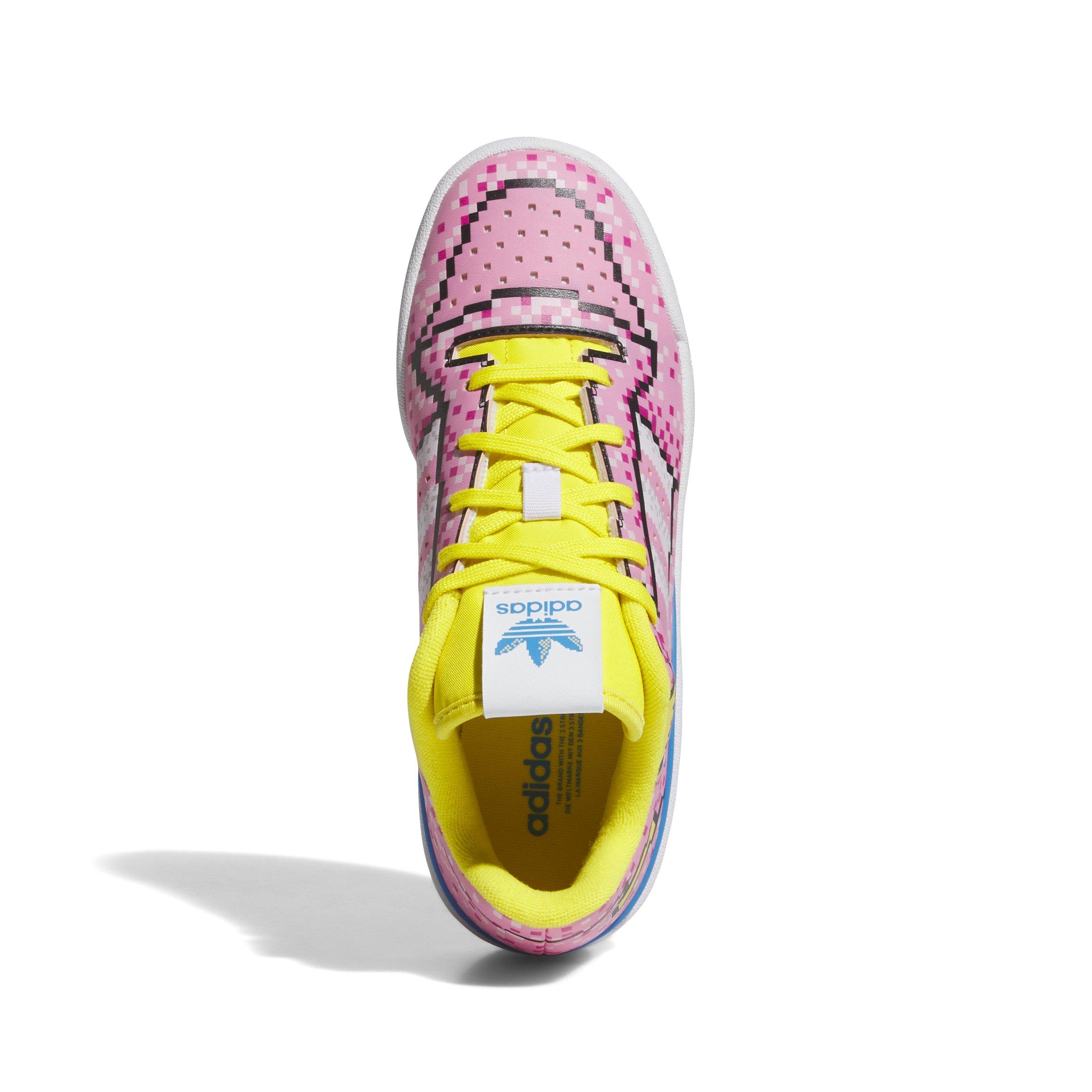 adidas Forum Low 8-Bit "Bliss Pink/Ftwr White/Yellow" Preschool Girls' Shoe - PINK/WHITE/YELLOW Thumbnail View 5