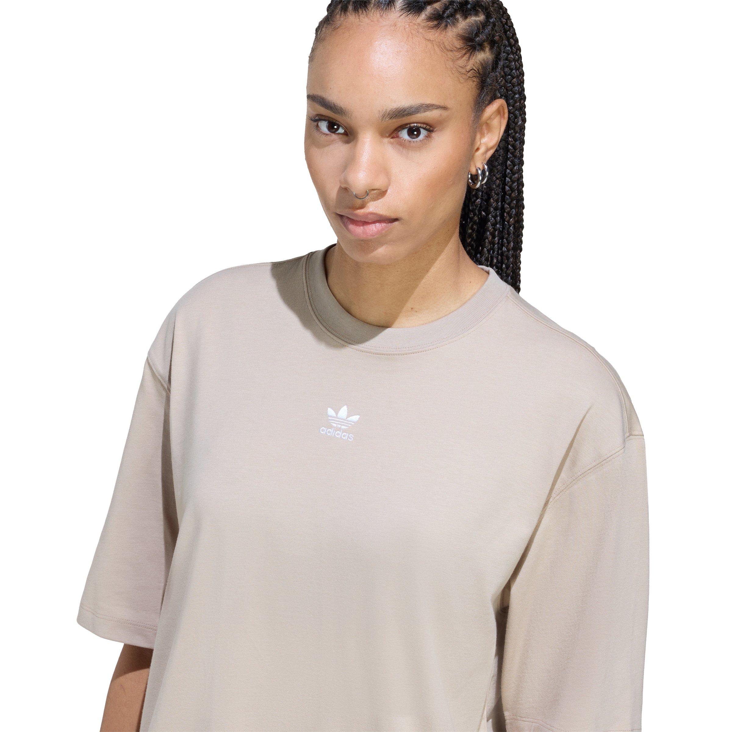 adidas Originals Women's Essentials Boyfriend Tee - Beige - BEIGE Thumbnail View 4