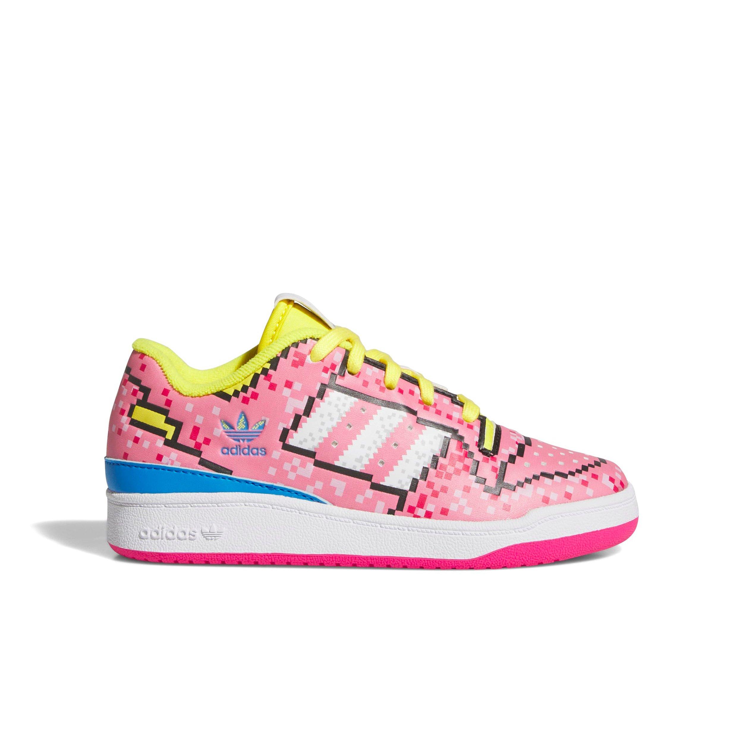adidas Forum Low CL "Bliss Pink/Ftwr White/Yellow" Preschool Girls' Shoe - PINK/WHITE/YELLOW Thumbnail View 1