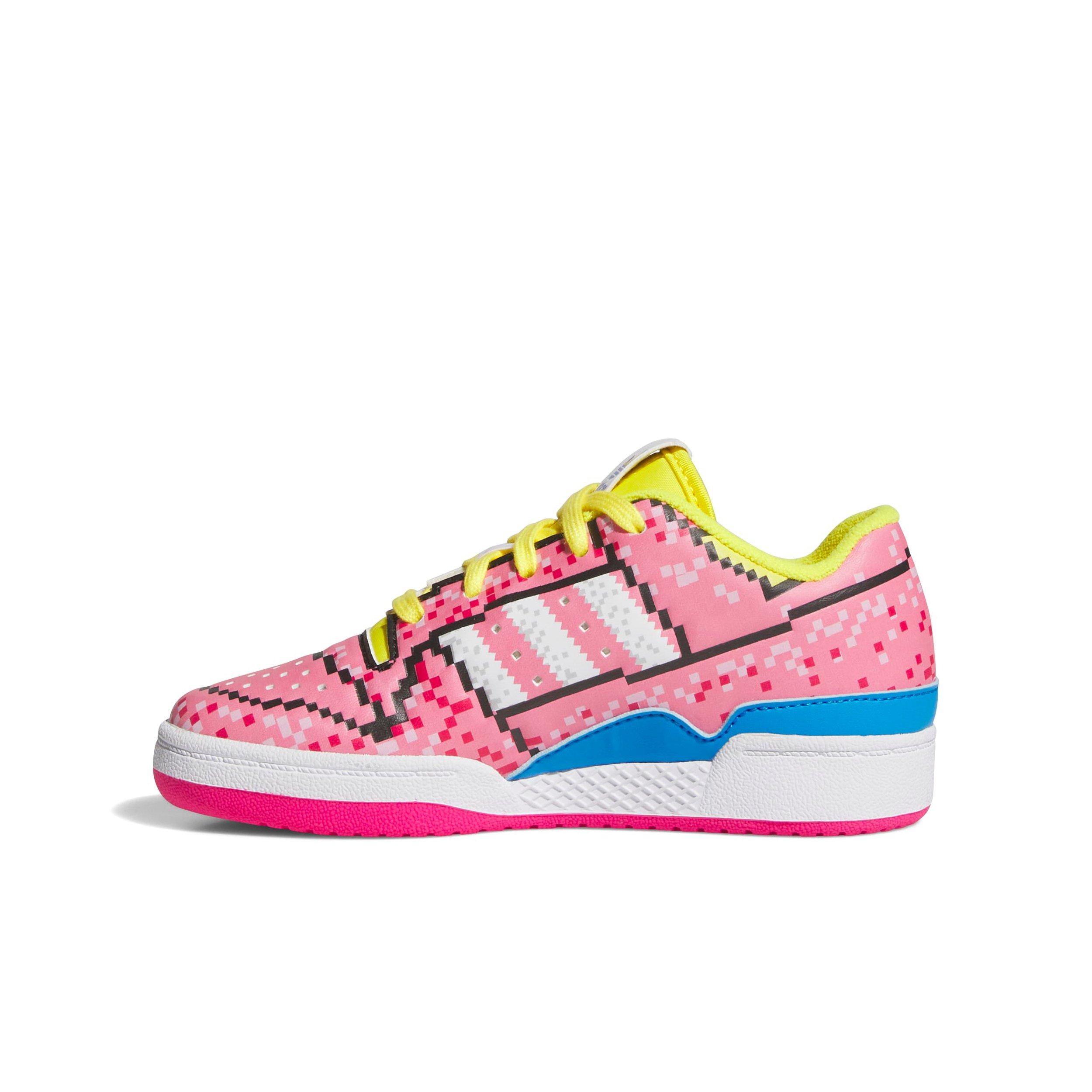 adidas Forum Low CL "Bliss Pink/Ftwr White/Yellow" Preschool Girls' Shoe - PINK/WHITE/YELLOW Thumbnail View 2