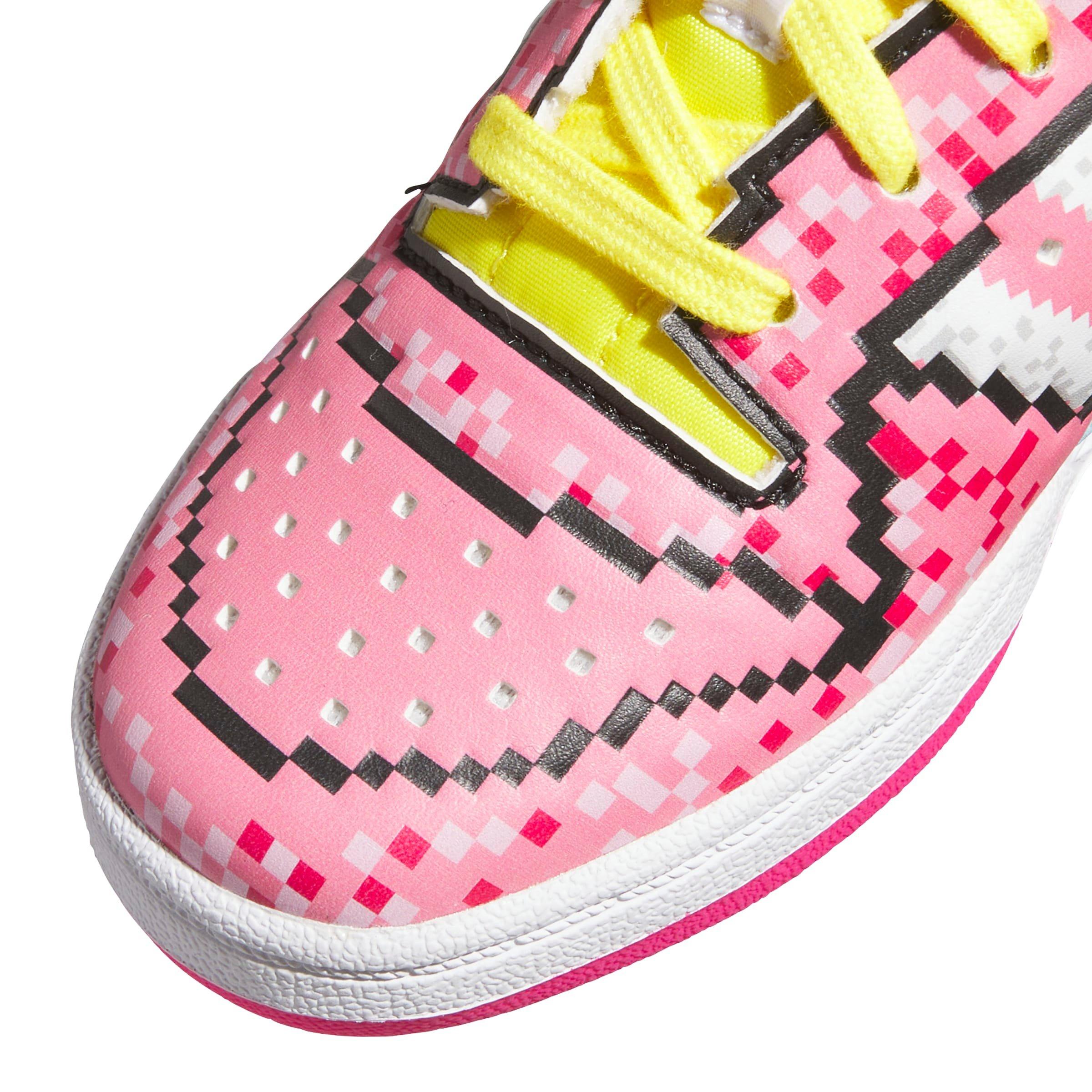 adidas Forum Low CL "Bliss Pink/Ftwr White/Yellow" Preschool Girls' Shoe - PINK/WHITE/YELLOW Thumbnail View 4