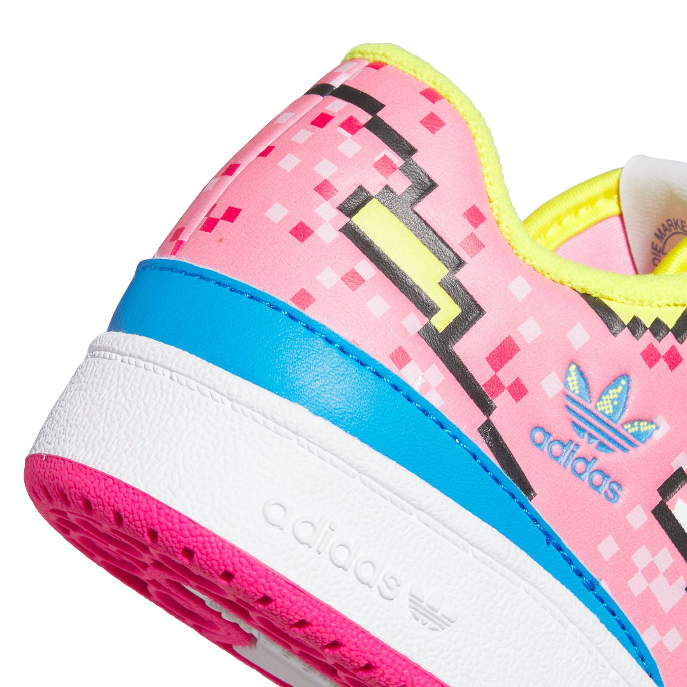 adidas Forum Low CL "Bliss Pink/Ftwr White/Yellow" Preschool Girls' Shoe - PINK/WHITE/YELLOW Thumbnail View 5