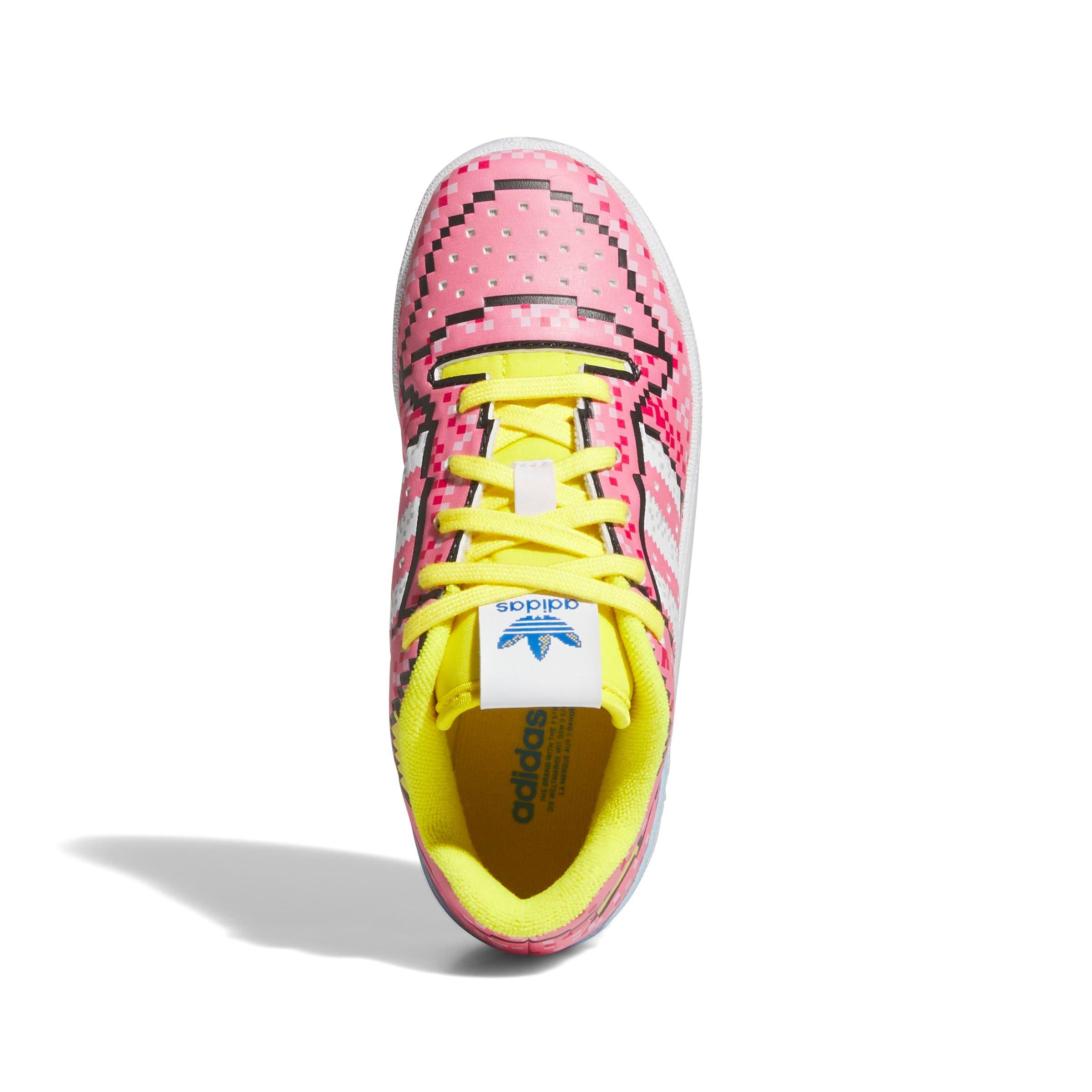 adidas Forum Low CL "Bliss Pink/Ftwr White/Yellow" Preschool Girls' Shoe - PINK/WHITE/YELLOW Thumbnail View 6