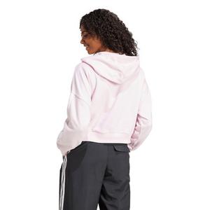 adidas Women's Essentials 3-Stripes French Terry Quarter-Zip Hoodie -Lt Pink