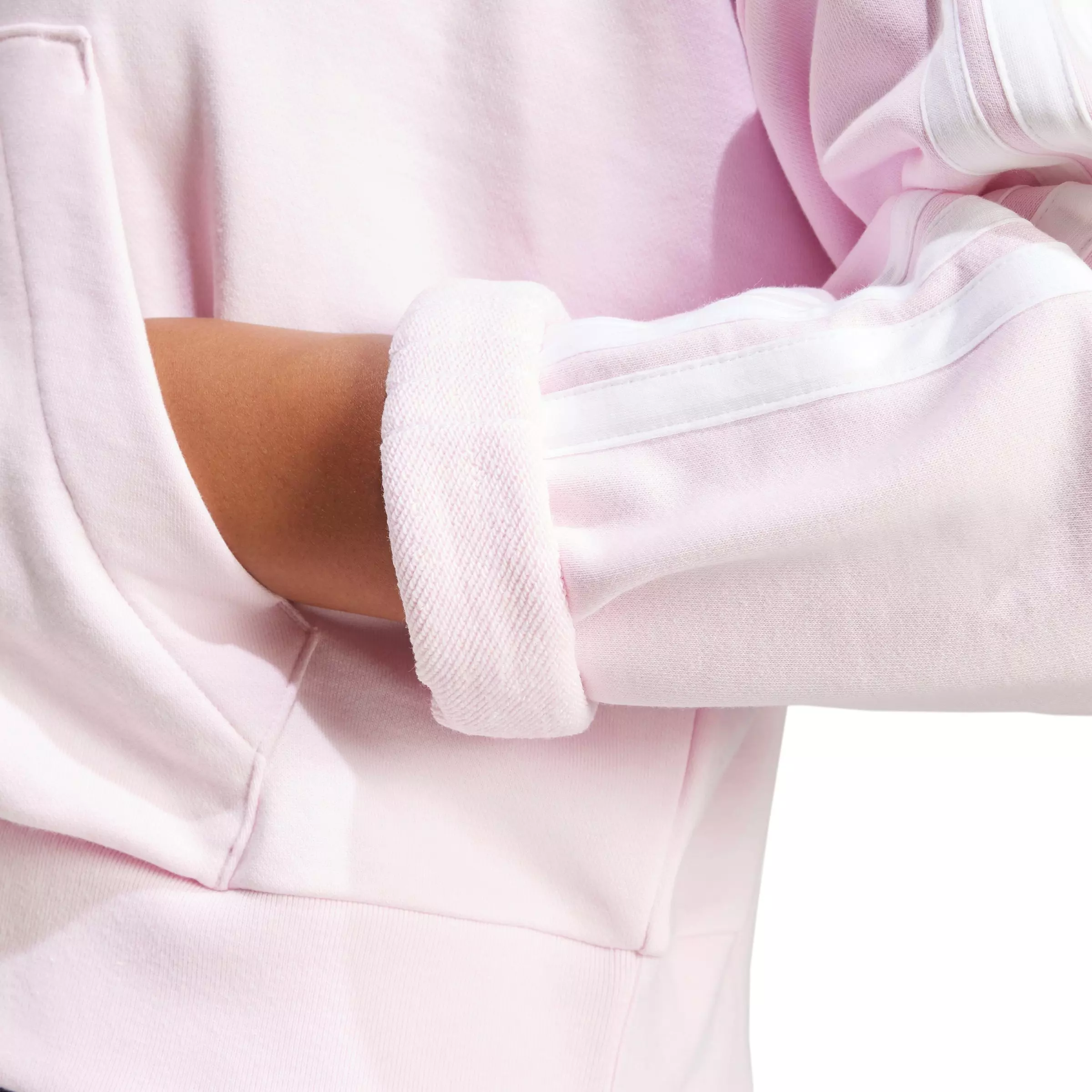 adidas Women's Essentials 3-Stripes French Terry Quarter-Zip Hoodie - Lt Pink - LT PINK