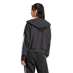 adidas Women's Essentials 3-Stripes French Terry Quarter-Zip Hoodie -Black