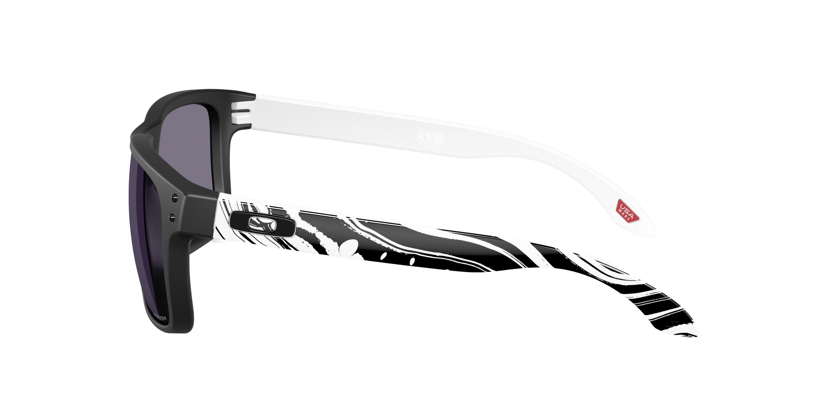 Oakley Holbrook Prizm Grey Sunglasses - Matte Black/White - BLACK/GREY Thumbnail View 4