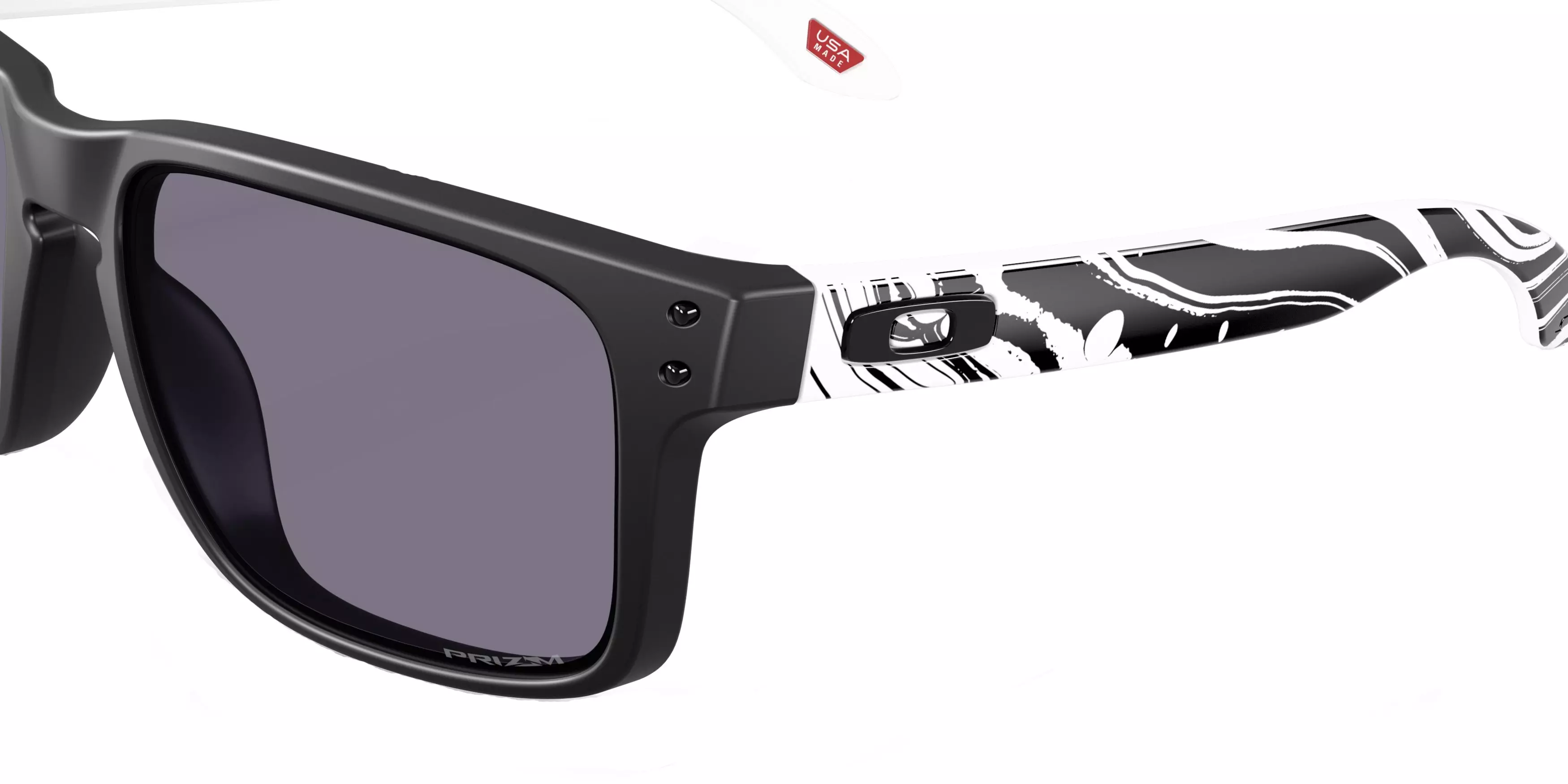 Oakley Holbrook Prizm Grey Sunglasses - Matte Black/White - BLACK/GREY