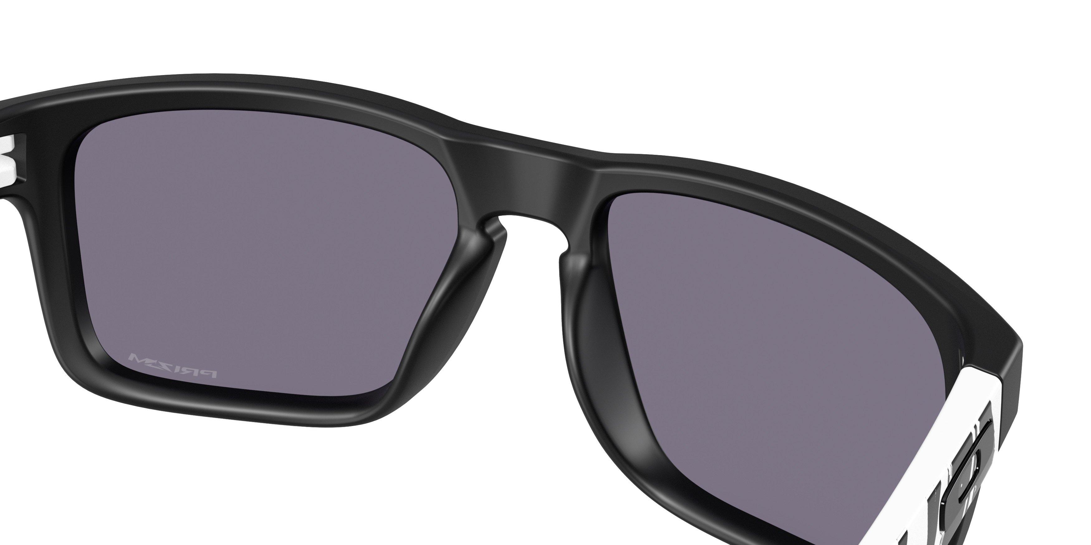Oakley Holbrook Prizm Grey Sunglasses - Matte Black/White - BLACK/GREY Thumbnail View 6