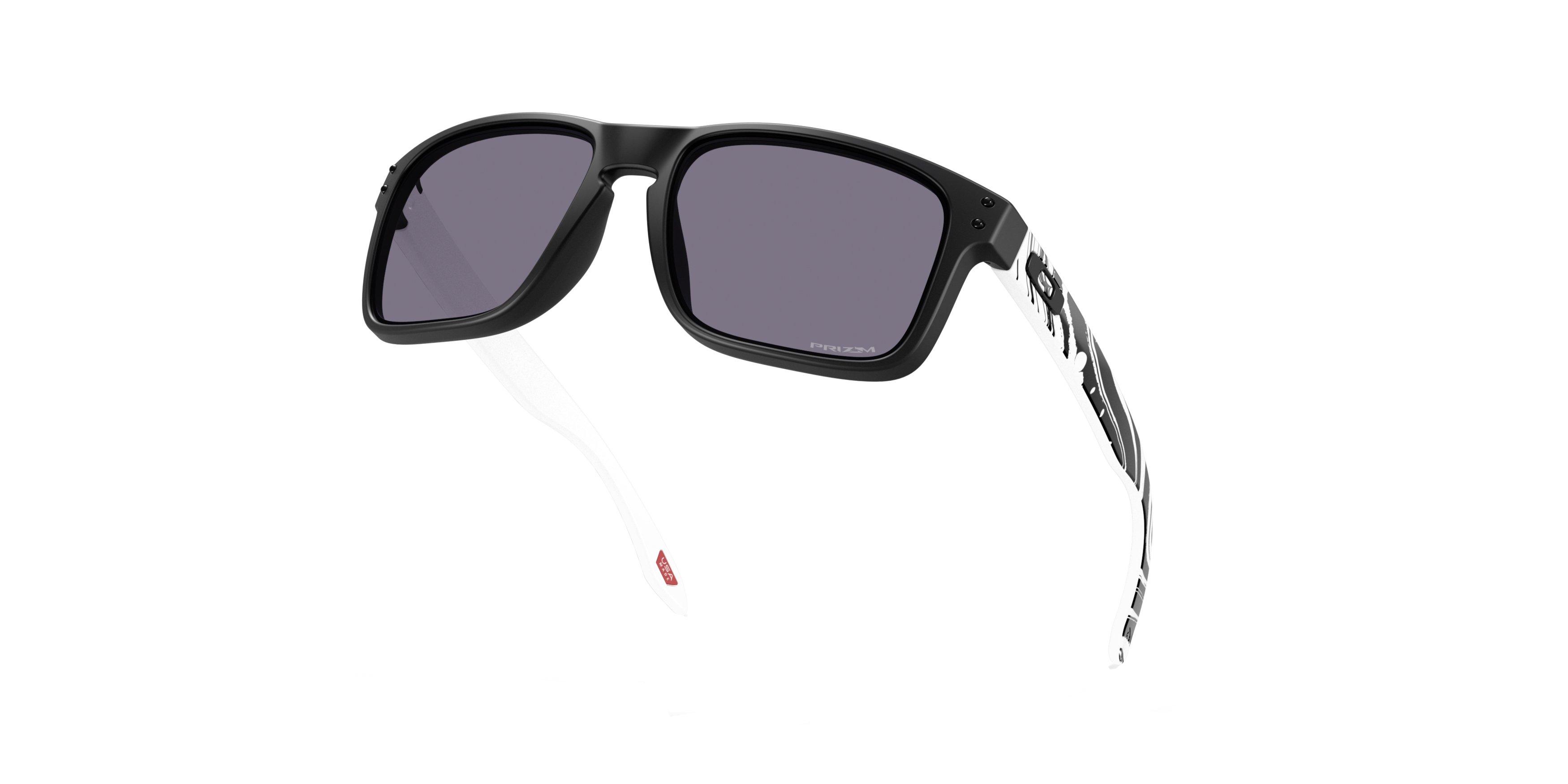 Oakley Holbrook Prizm Grey Sunglasses - Matte Black/White - BLACK/GREY Thumbnail View 7