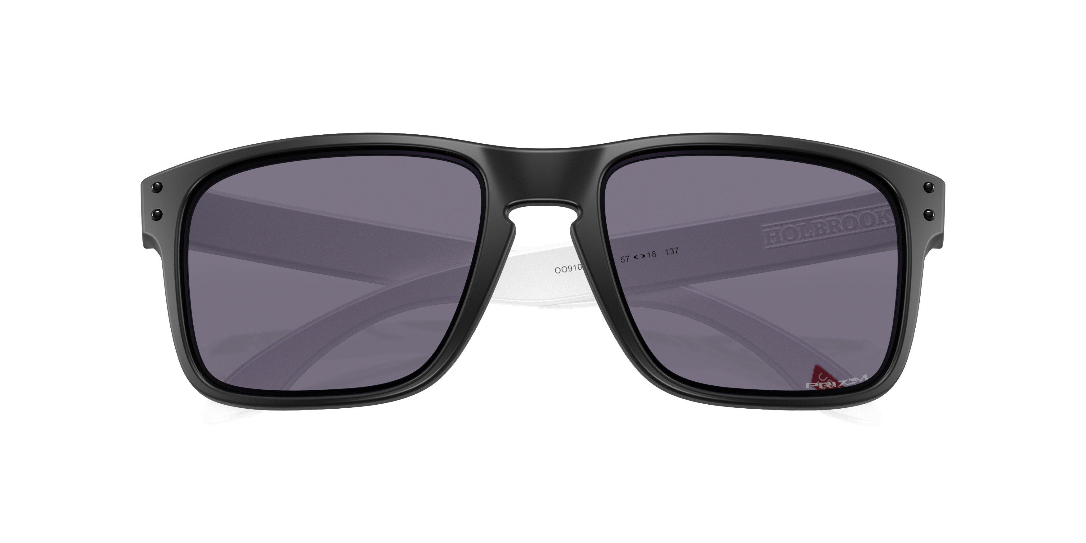 Oakley Holbrook Prizm Grey Sunglasses - Matte Black/White - BLACK/GREY Thumbnail View 8