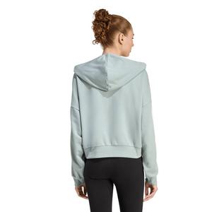 adidas Women's Essentials 3-Stripes French Terry Quarter-Zip Hoodie -Sage Green