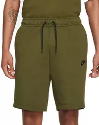 Nike Men's Sportswear Tech Fleece Olive Shorts - GREEN