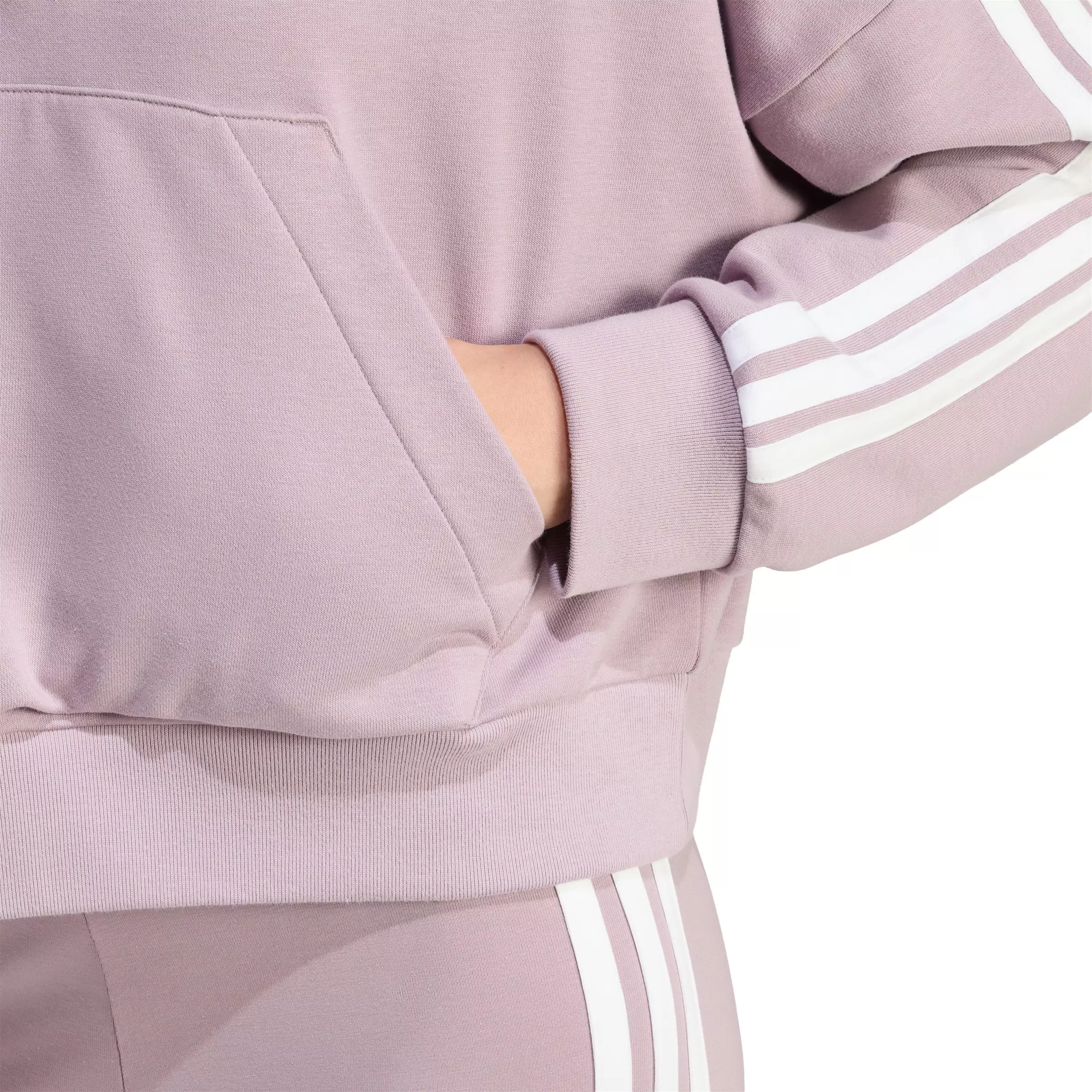 adidas Women's Essentials 3-Stripes French Terry Quarter-Zip Hoodie - Lilac - LILAC