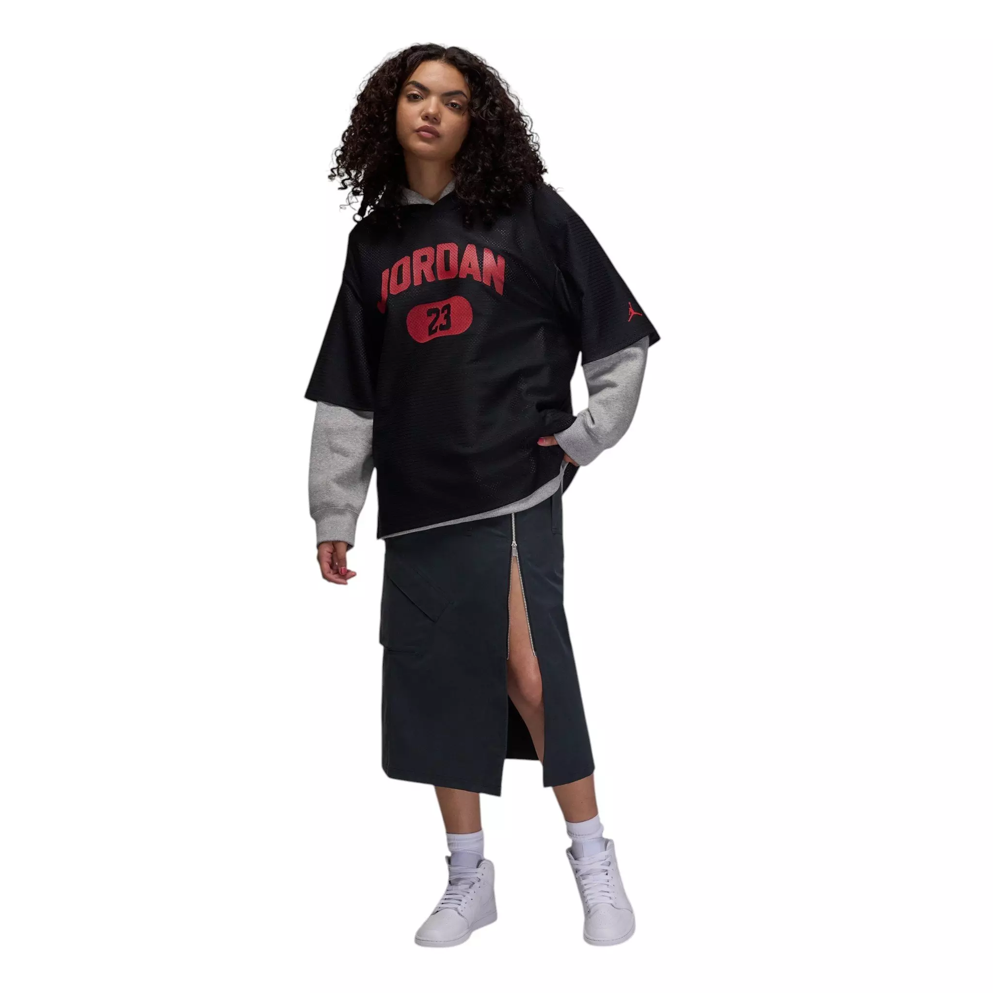 Jordan Women's Brooklyn Mesh Jersey - Black/Red - BLACK/RED