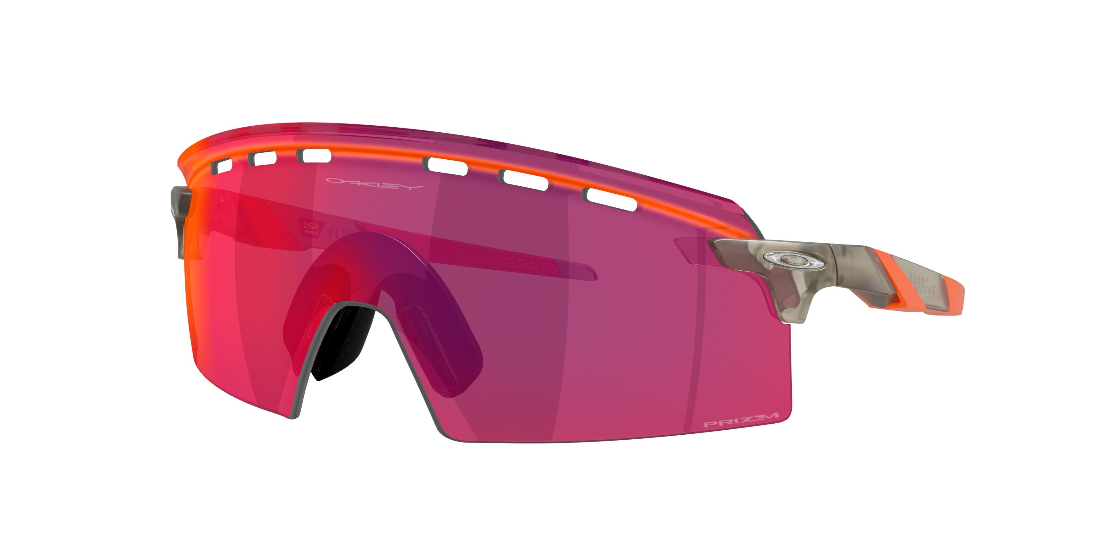 Oakley Encoder Strike Vented Prizm Road Sunglasses - Matte Grey Ink - GREY/RED Thumbnail View 1