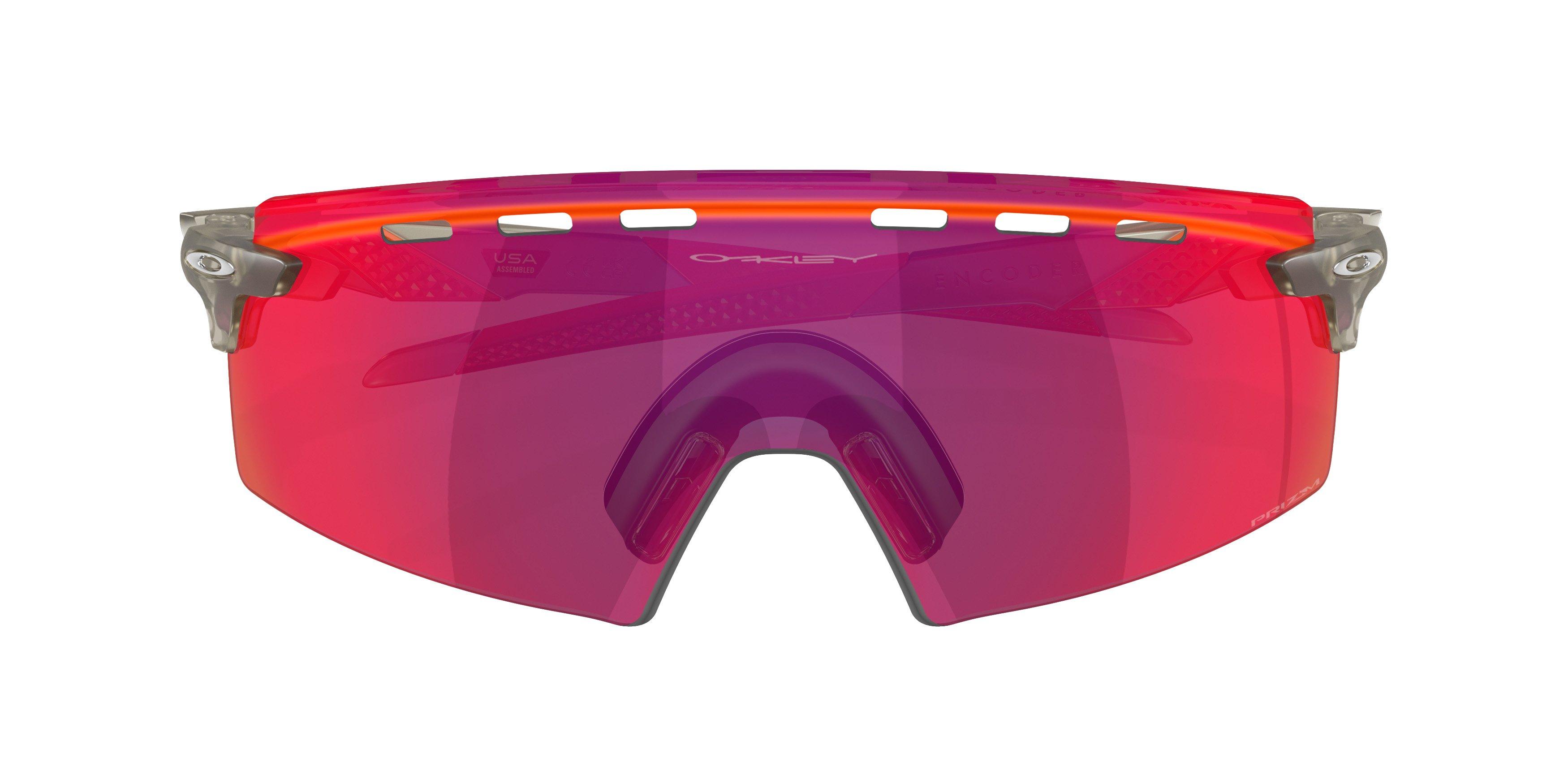 Oakley Encoder Strike Vented Prizm Road Sunglasses - Matte Grey Ink - GREY/RED Thumbnail View 8