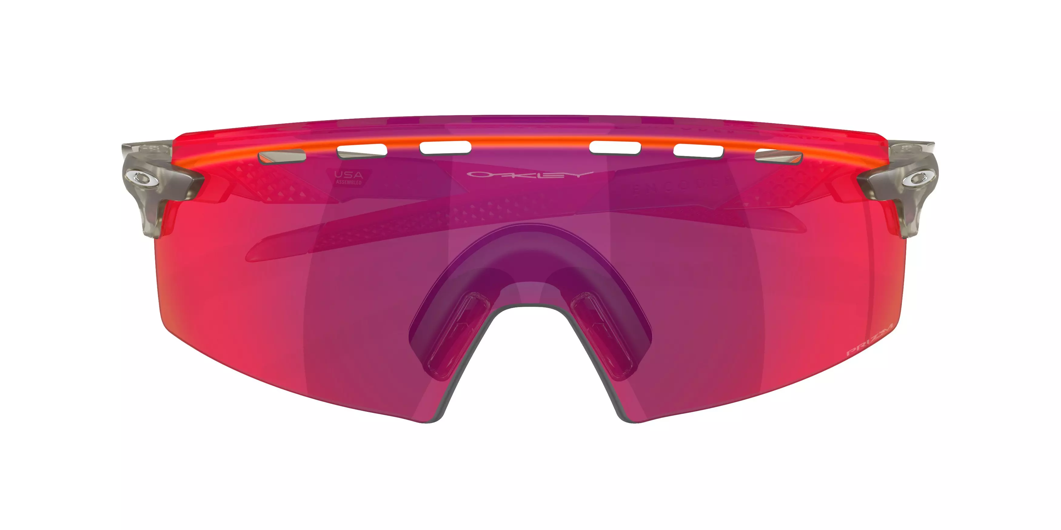 Oakley Encoder Strike Vented Prizm Road Sunglasses - Matte Grey Ink - GREY/RED