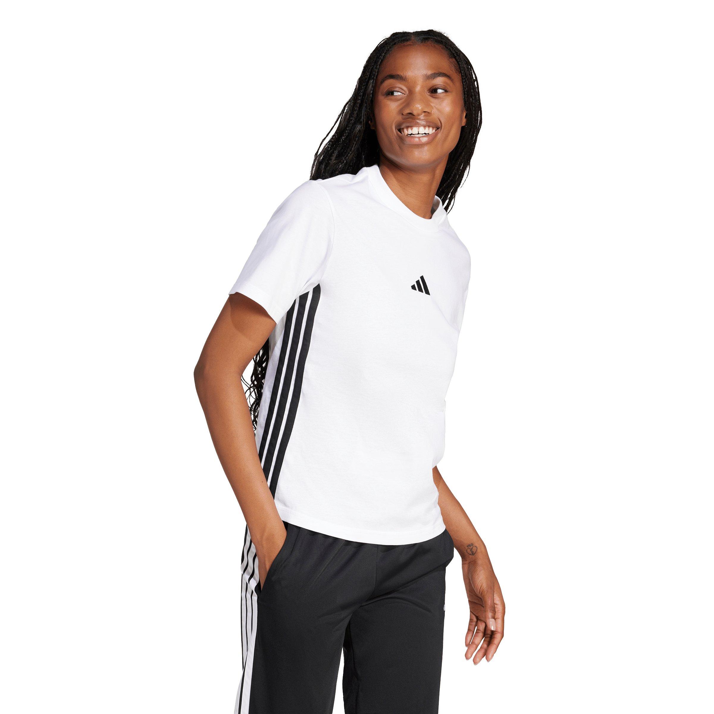 adidas Women's Essentials 3-Stripes Cotton T-Shirt - White - WHITE Thumbnail View 5