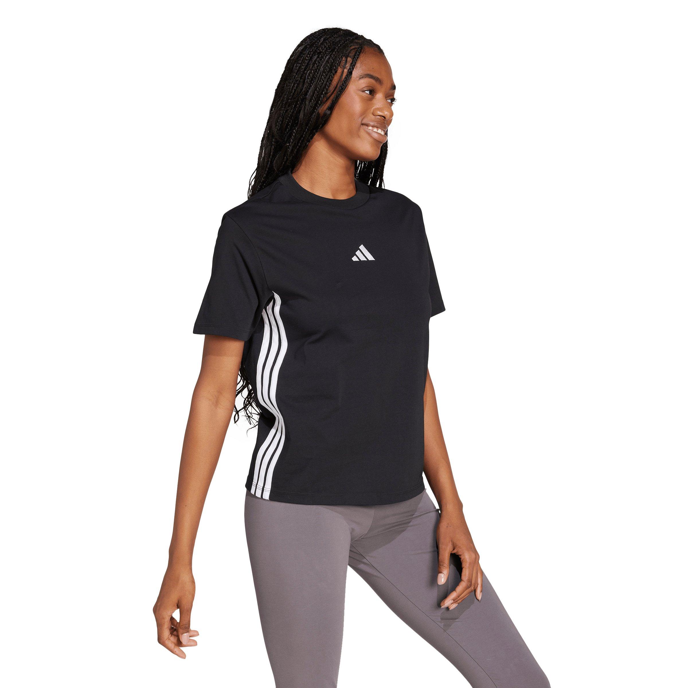adidas Women's Essentials 3-Stripes Cotton T-Shirt - Black - BLACK Thumbnail View 5