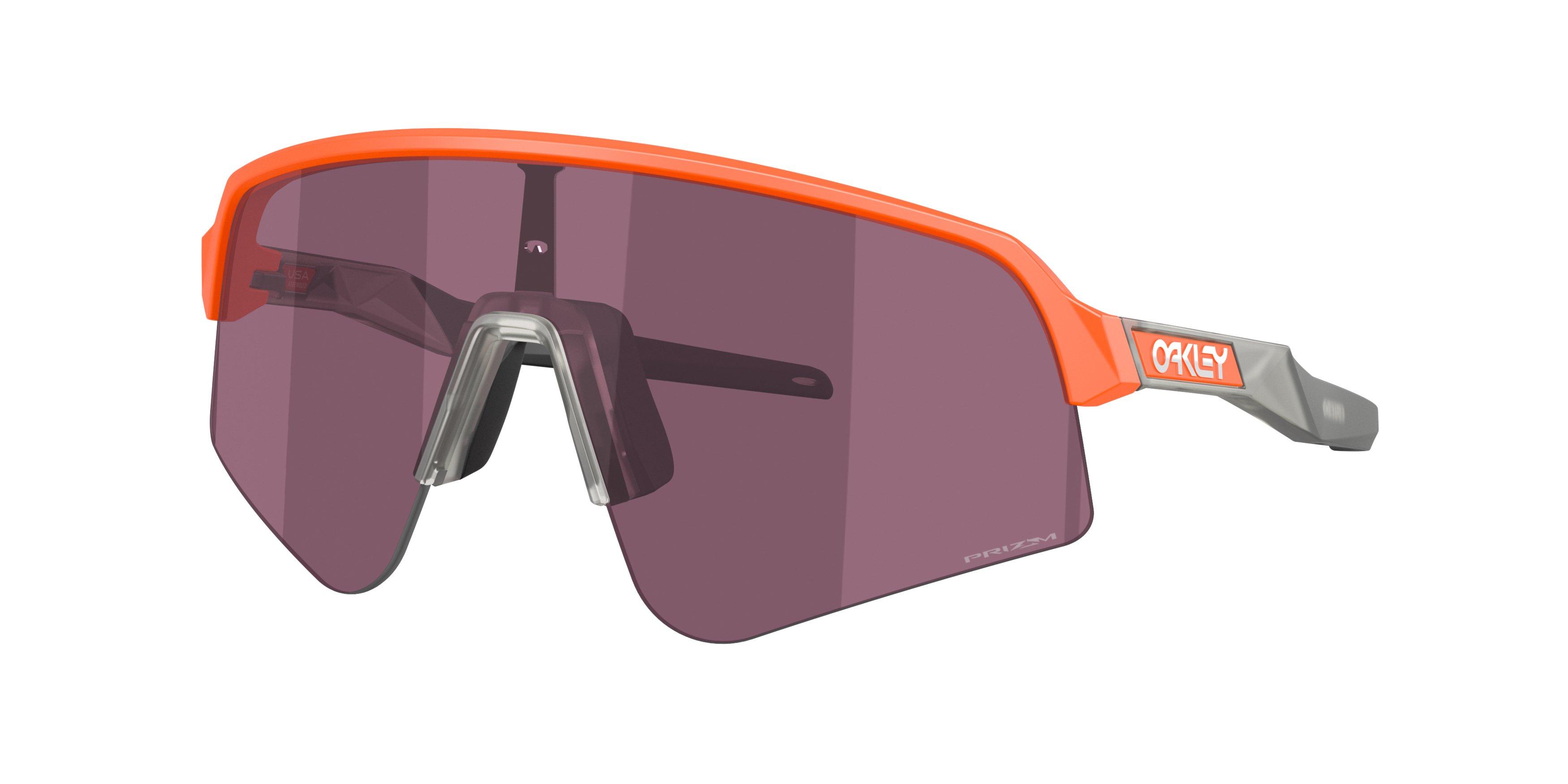 Oakley Sutro Lite Sweep Prizm Road Black Sunglasses - Matte Neon Orange - ORANGE/SILVER Thumbnail View 1