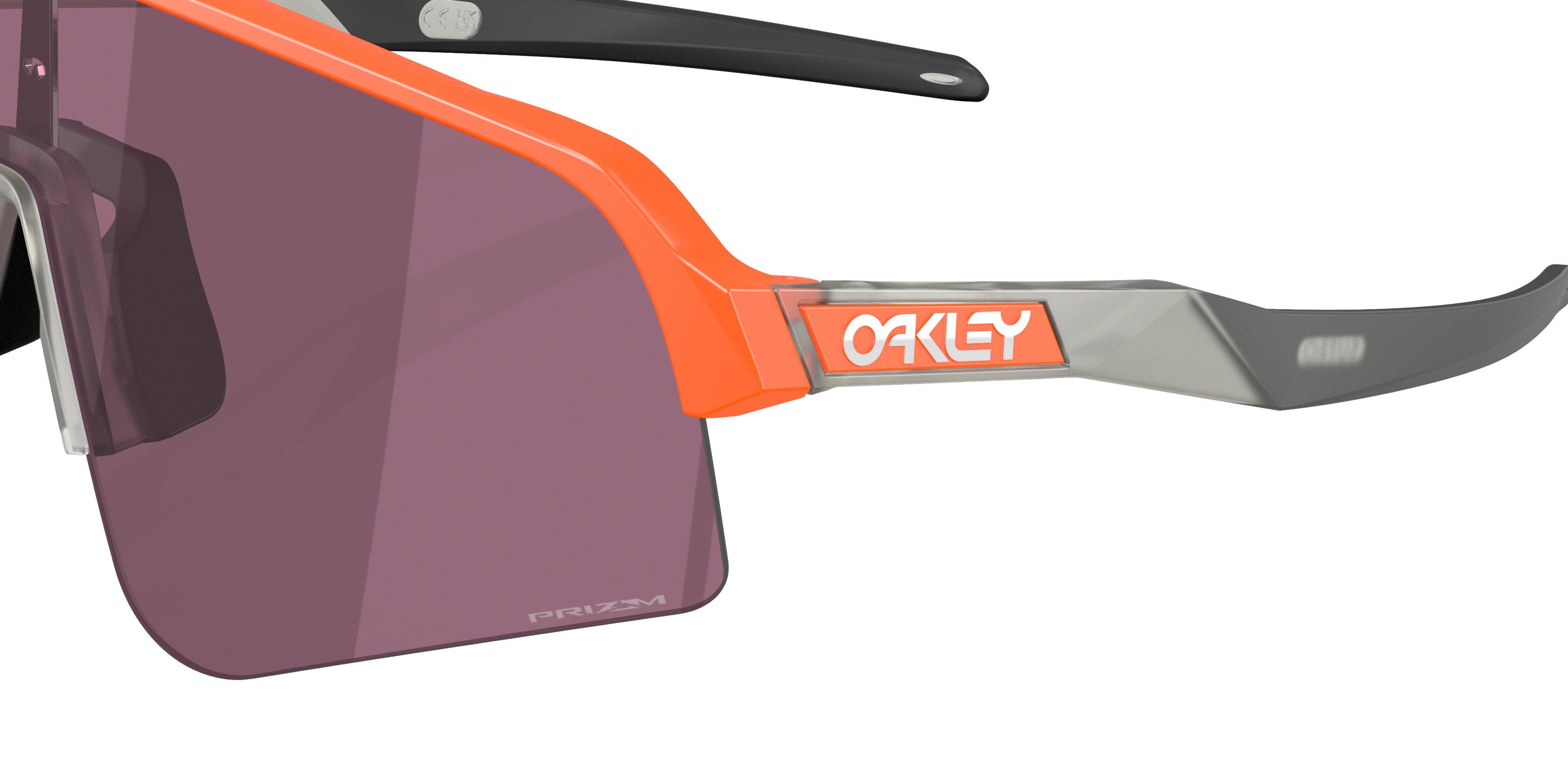 Oakley Sutro Lite Sweep Prizm Road Black Sunglasses - Matte Neon Orange - ORANGE/SILVER Thumbnail View 5