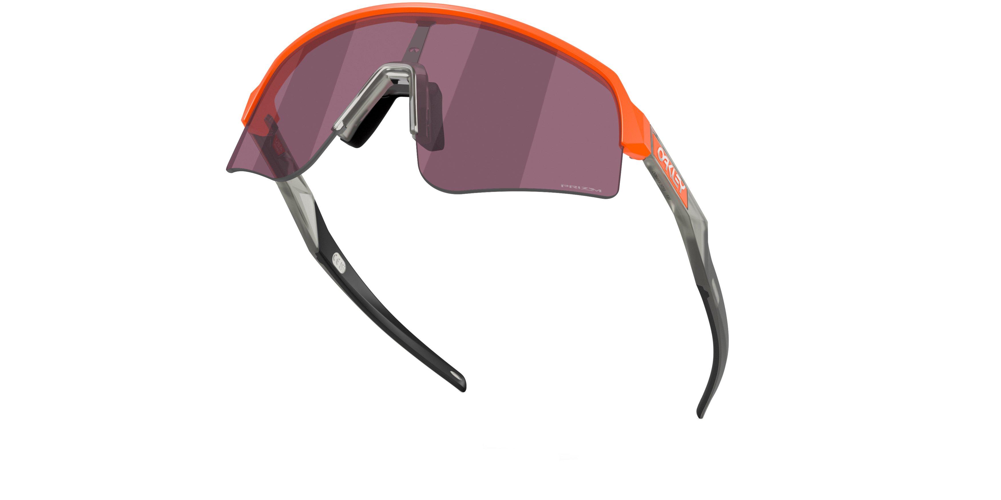 Oakley Sutro Lite Sweep Prizm Road Black Sunglasses - Matte Neon Orange - ORANGE/SILVER Thumbnail View 7