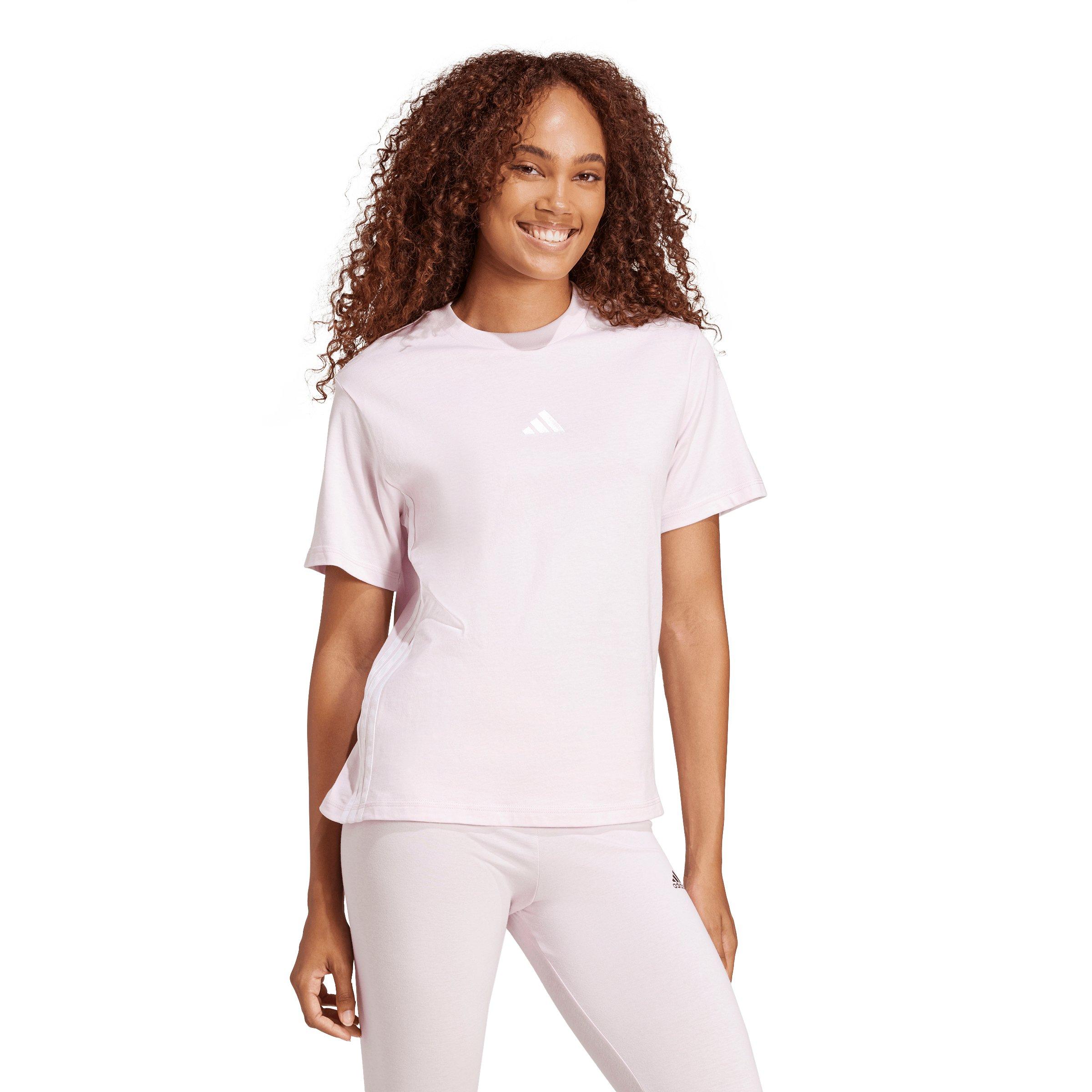 adidas Women's Essentials 3-Stripes Cotton T-Shirt - Light Pink - LIGHT PINK Thumbnail View 5