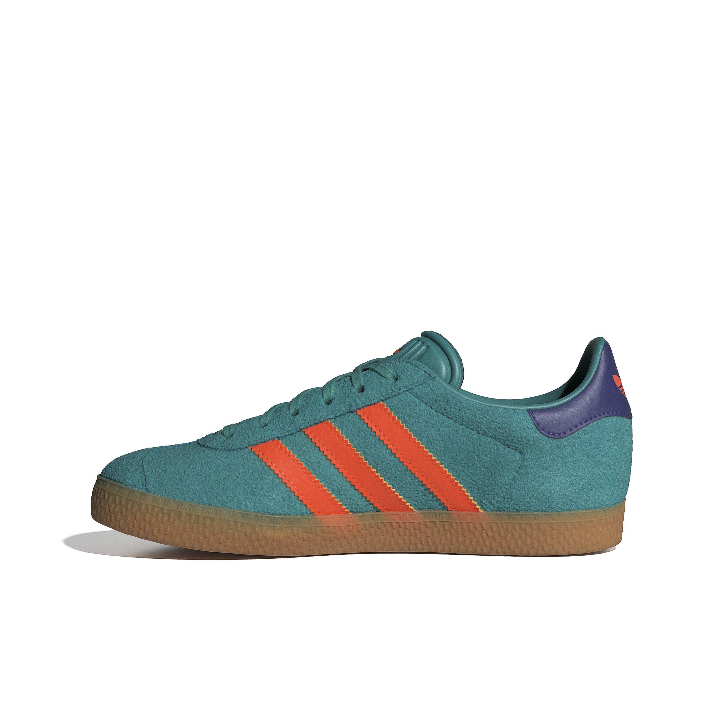 adidas Originals Gazelle Grade School Girls' "Pure Teal/Impact Orange/Collegiate Purple" Shoe