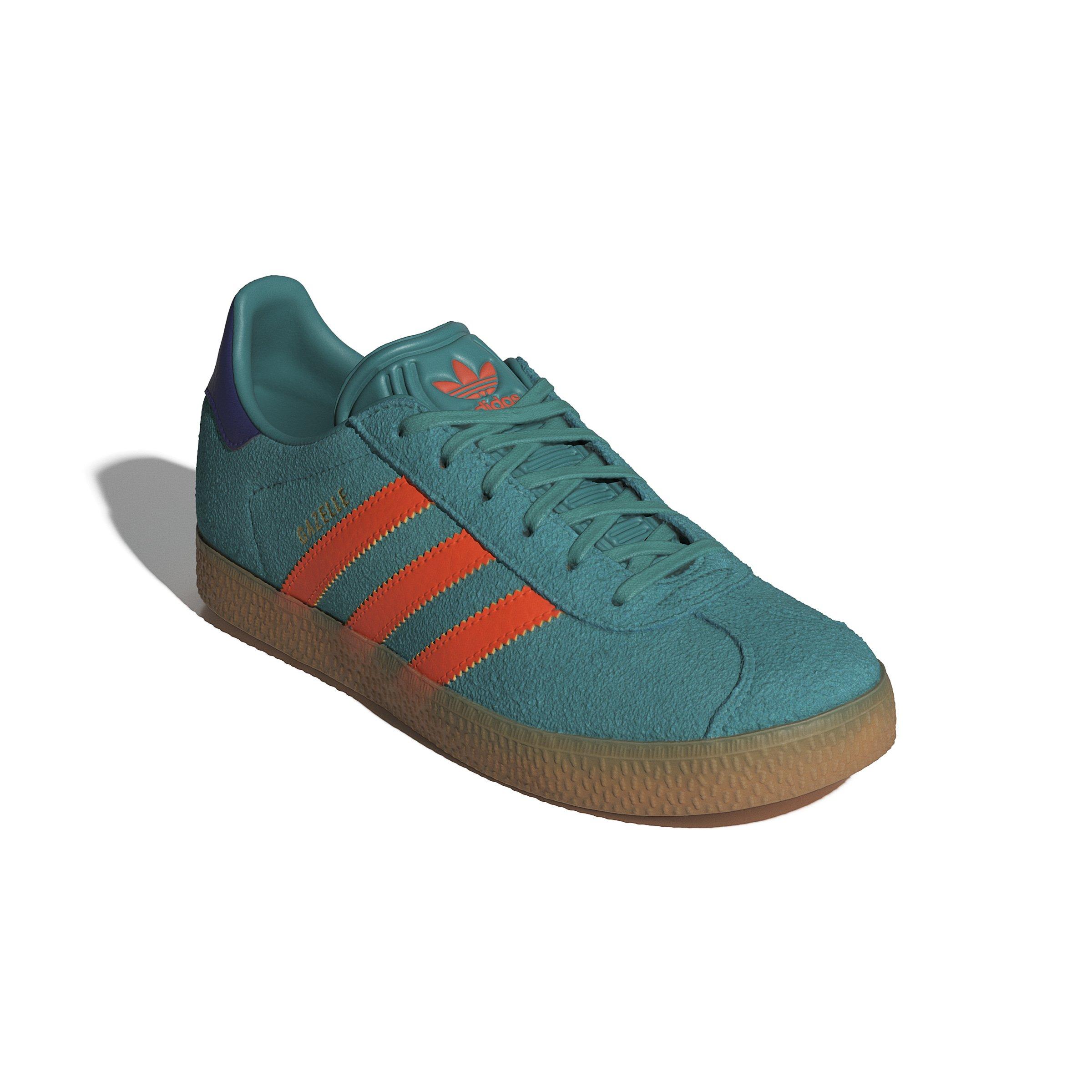 adidas Originals Gazelle Grade School Girls' "Pure Teal/Impact Orange/Collegiate Purple" Shoe