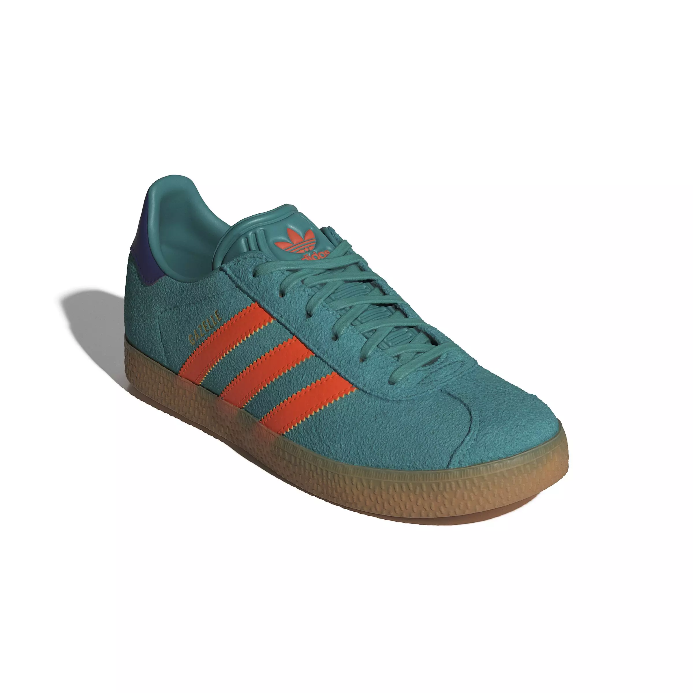 adidas Originals Gazelle "Pure Teal/Impact Orange/Collegiate Purple" Grade School Girls' Shoe - TEAL/ORANGE/PURPLE