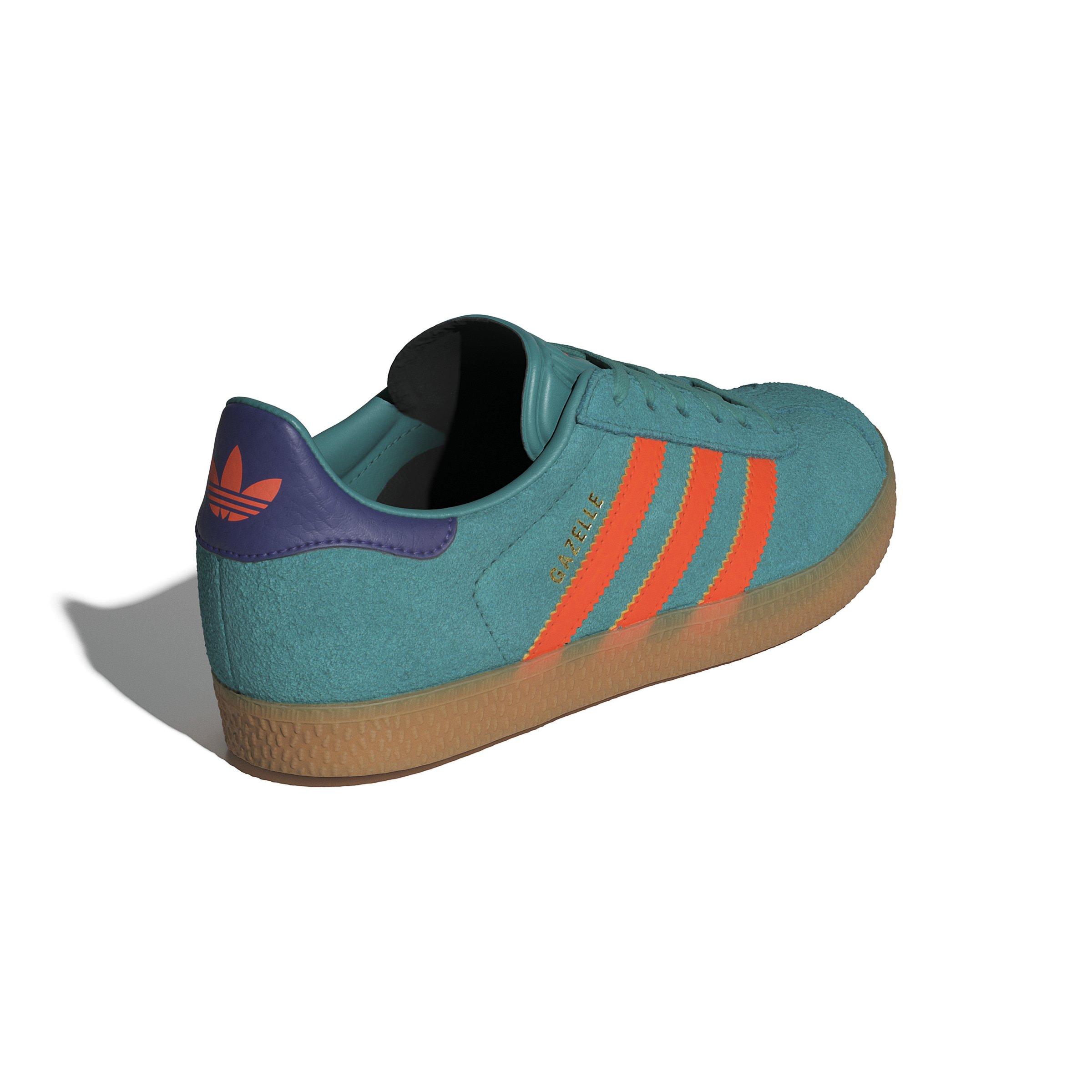 adidas Originals Gazelle Grade School Girls' "Pure Teal/Impact Orange/Collegiate Purple" Shoe