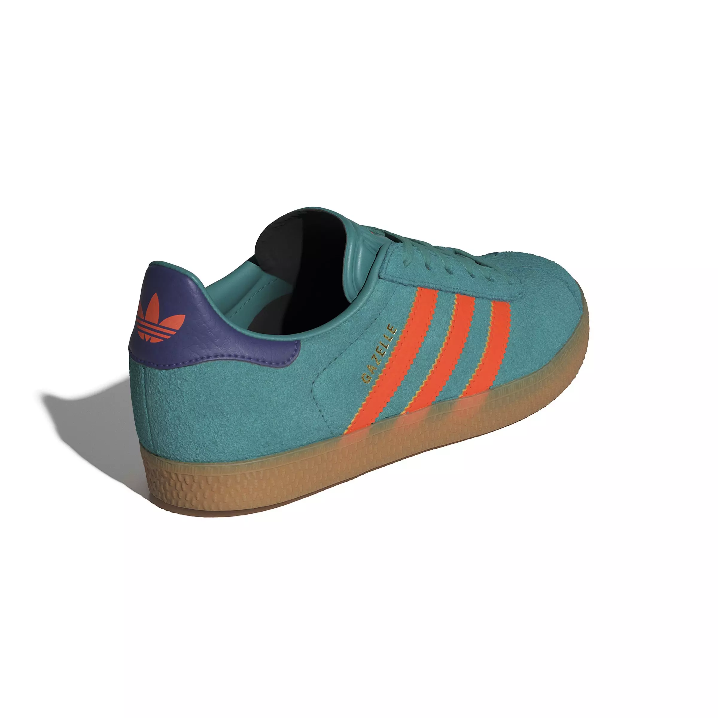 adidas Originals Gazelle "Pure Teal/Impact Orange/Collegiate Purple" Grade School Girls' Shoe - TEAL/ORANGE/PURPLE