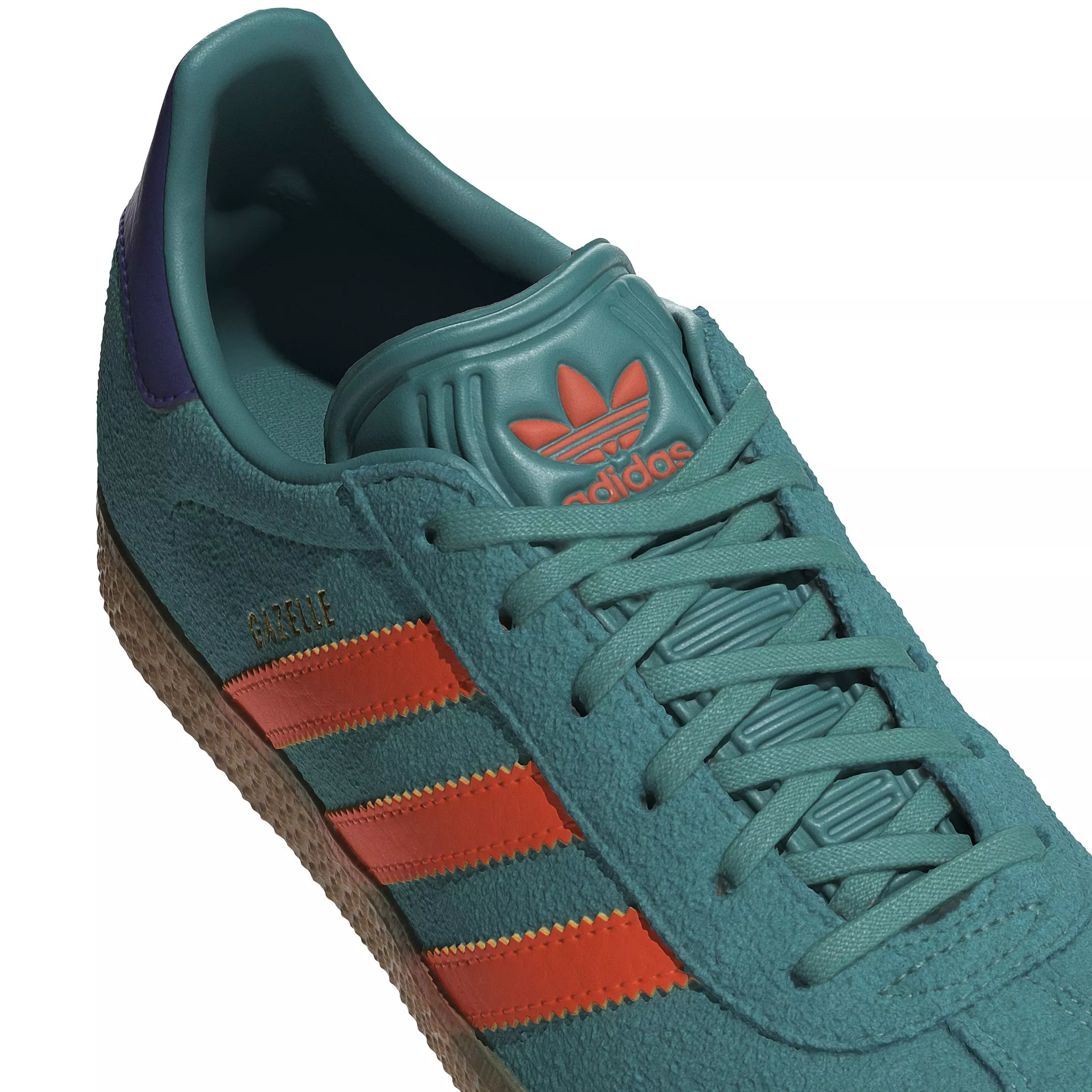 adidas Originals Gazelle "Pure Teal/Impact Orange/Collegiate Purple" Grade School Girls' Shoe - TEAL/ORANGE/PURPLE