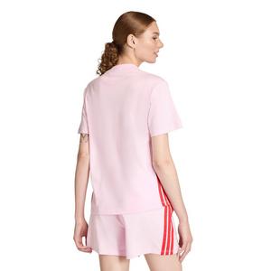 adidas Women's Essentials 3-Stripes Cotton T-Shirt - Light Pink/Red