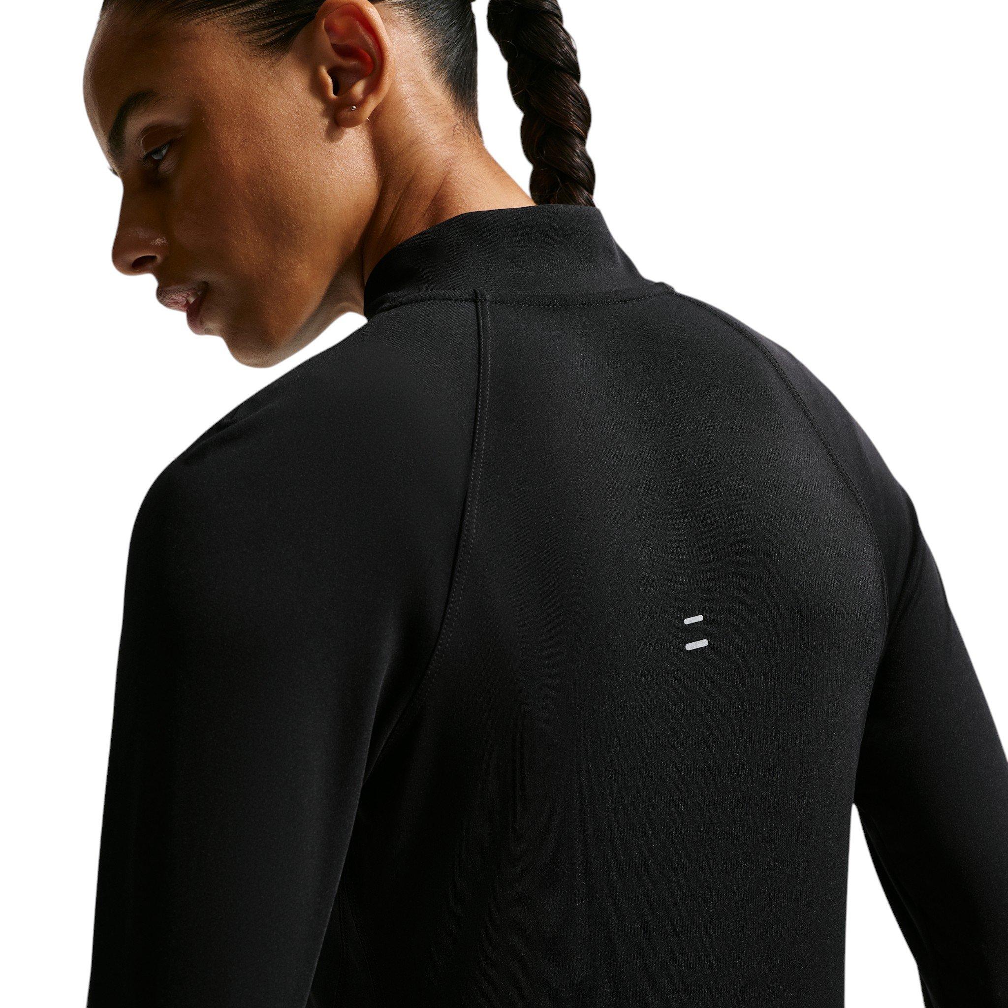 Nike Women's Tempo Dri-FIT 1/4 Zip Running Top - Black/Silver - BLACK/SILVER