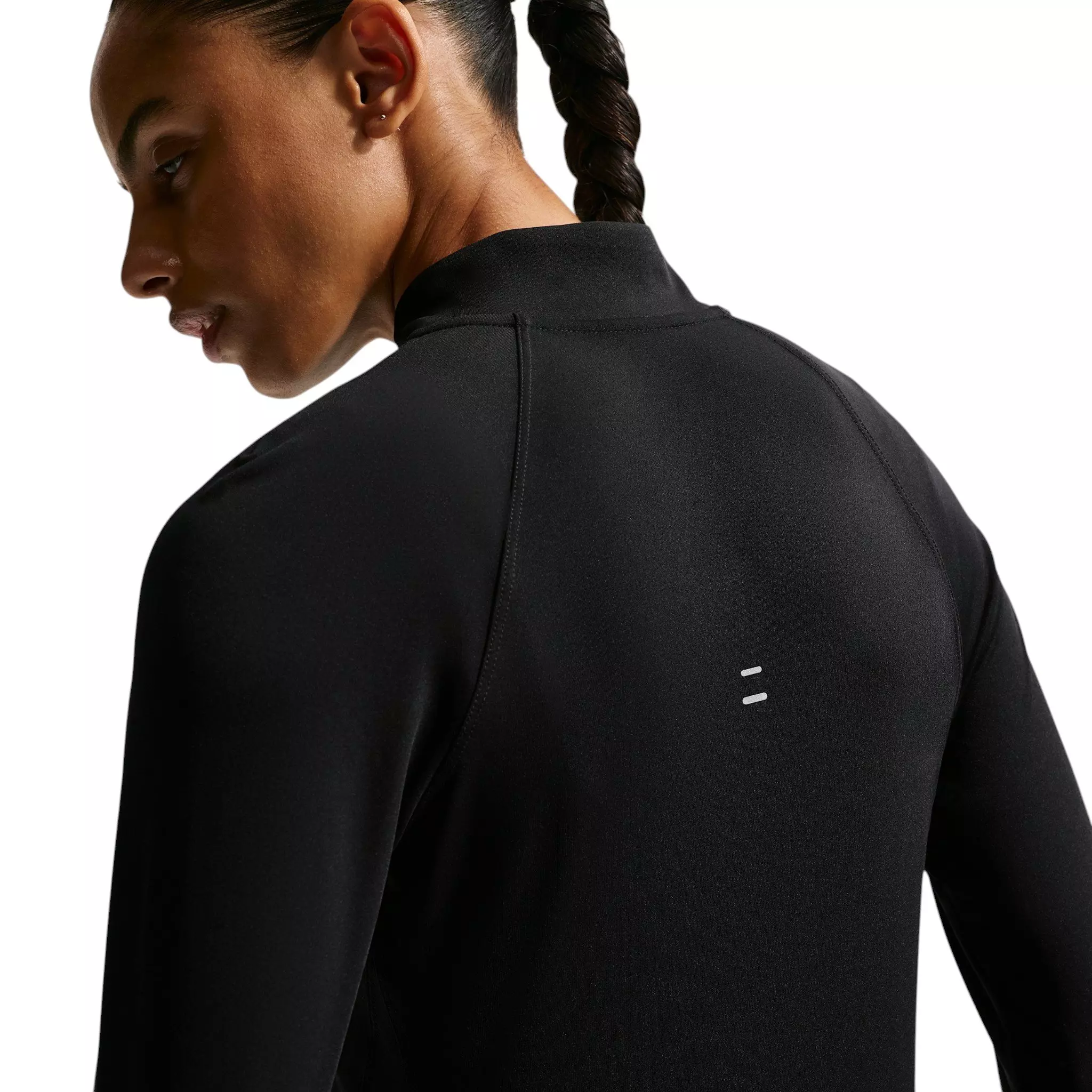 Nike Women's Tempo Dri-FIT 1/4 Zip Running Top - Black/Silver - BLACK/SILVER