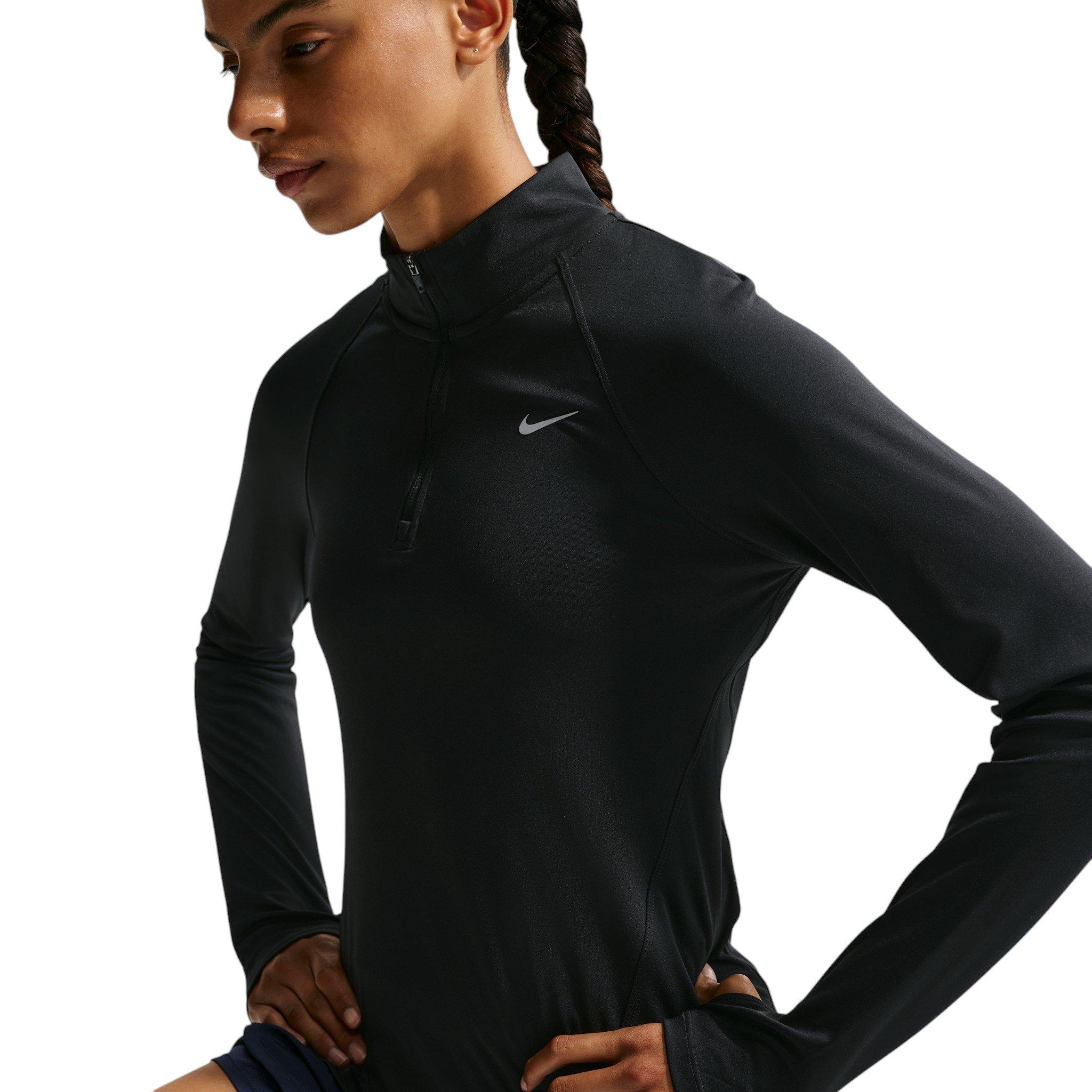 Nike Women's Tempo Dri-FIT 1/4 Zip Running Top - Black/Silver - BLACK/SILVER