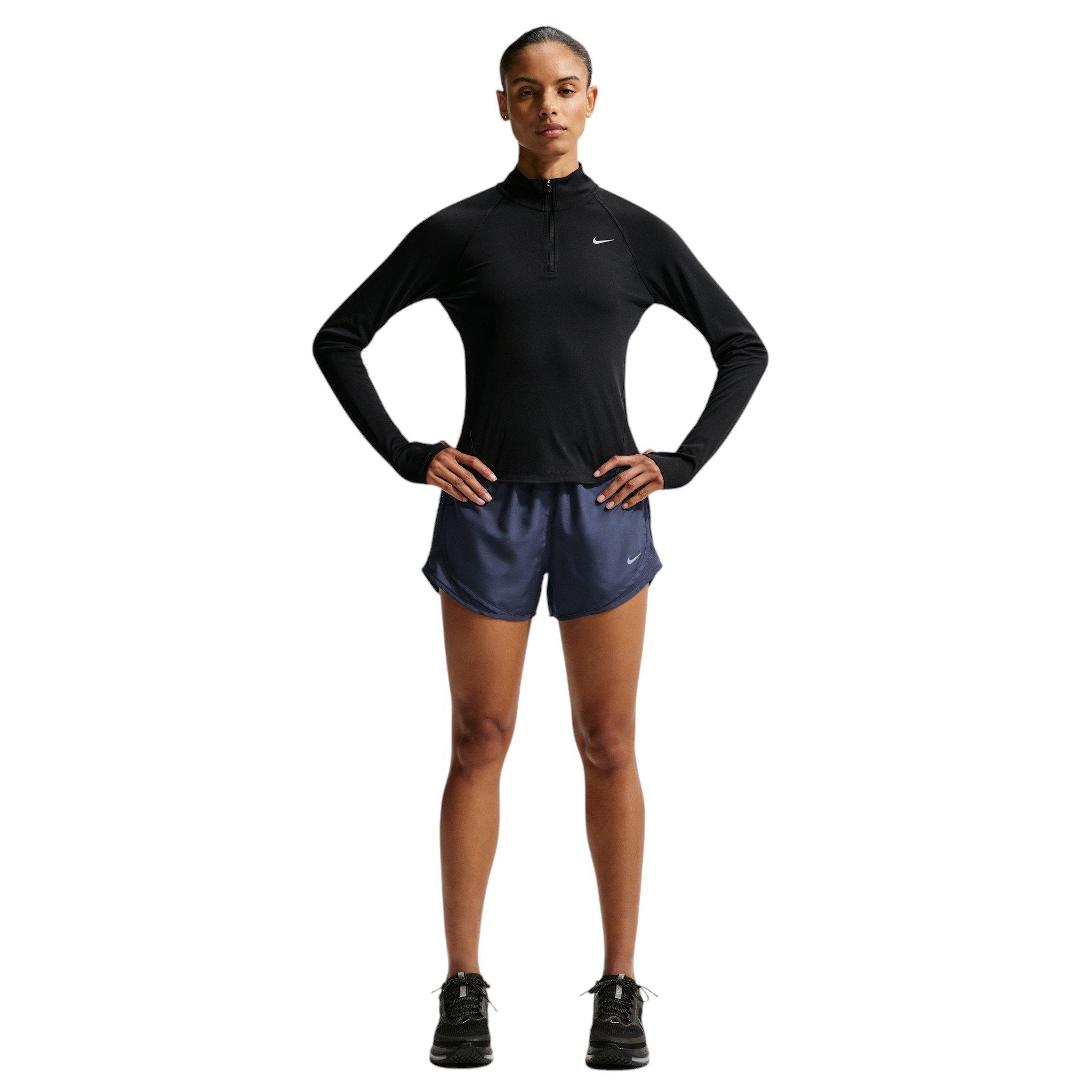 Nike Women's Tempo Dri-FIT 1/4 Zip Running Top - Black/Silver - BLACK/SILVER