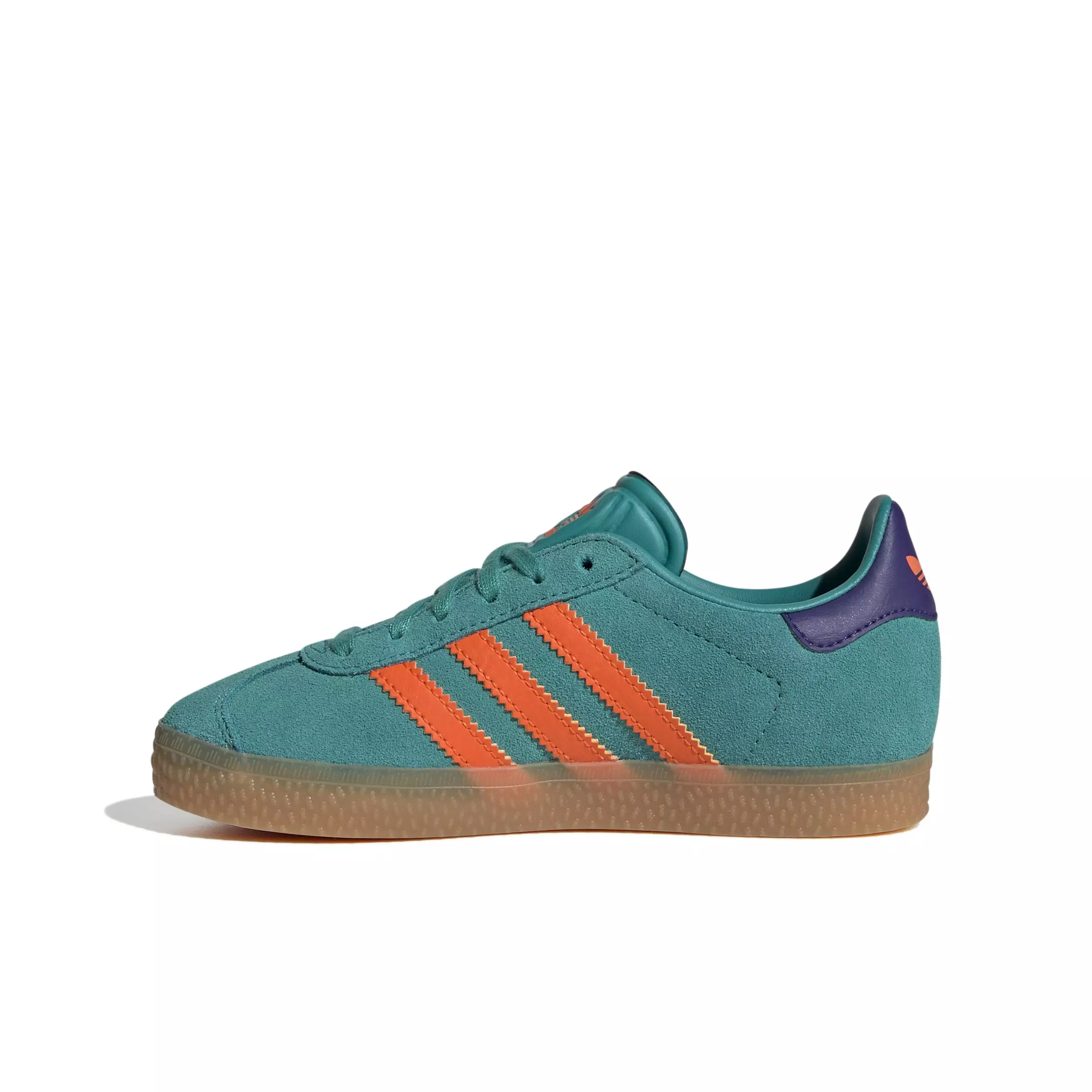 adidas Originals Gazelle "Pure Teal/Impact Orange/Collegiate Purple" Preschool Girls' Shoe - TEAL/ORANGE/PURPLE
