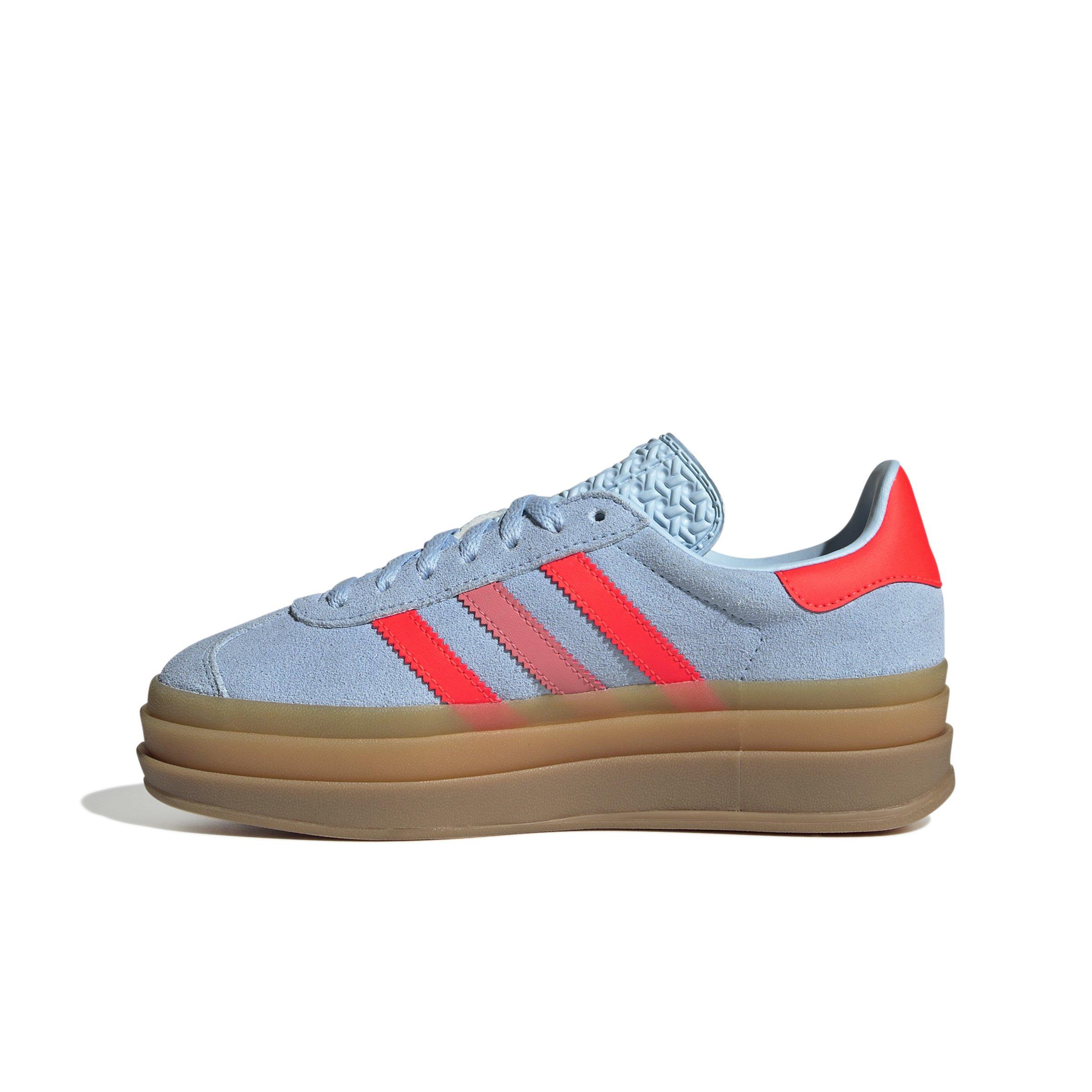 adidas Originals Gazelle Bold Grade School Girls' "Clear Sky/Solar Red/Gold Metallic" Shoe